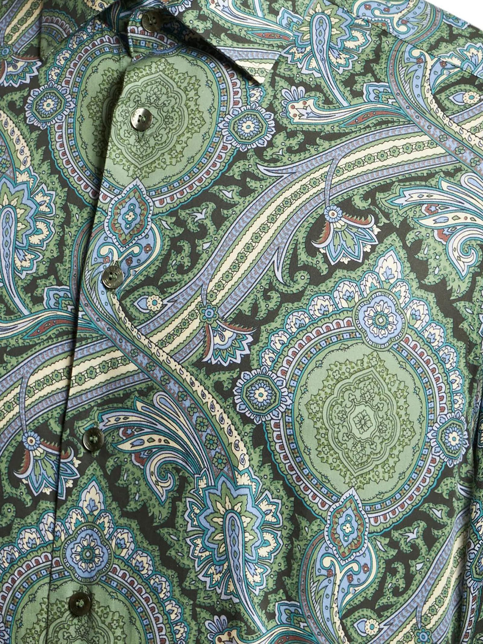 Shop Etro Shirts Green