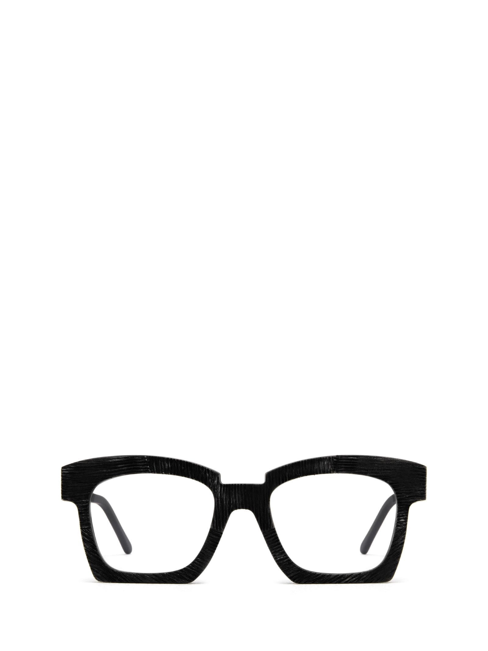 Kuboraum K5 Black Matt With Handcarved Surface Finishing Female Eyeglasses In Black Matt With Handcarved Surface Finishing