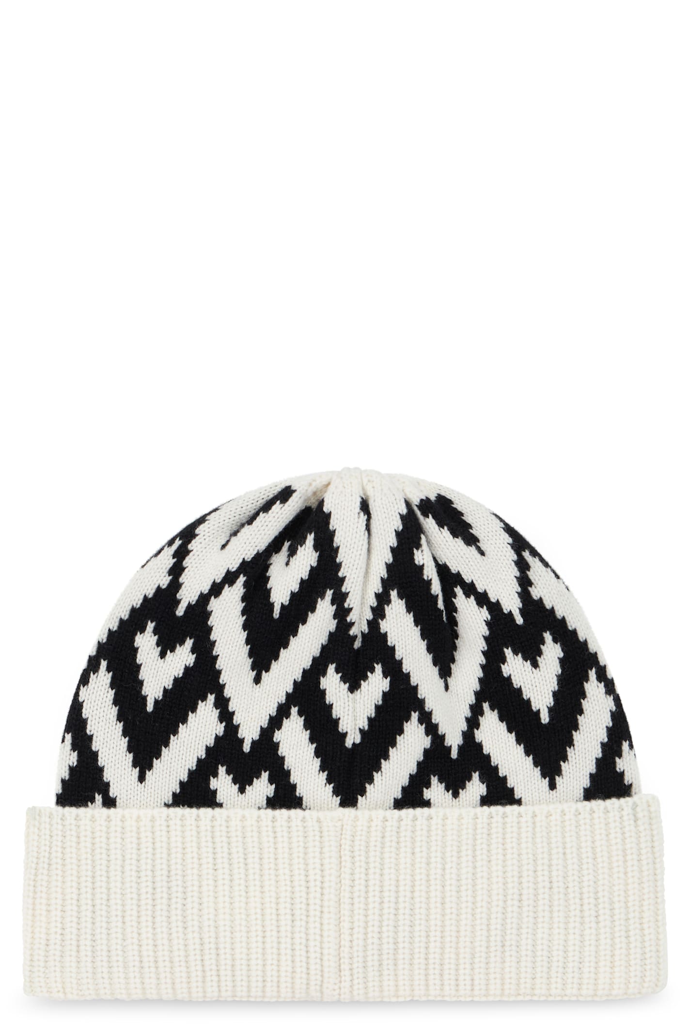 Valentino Vlogo Knitted Hat In White