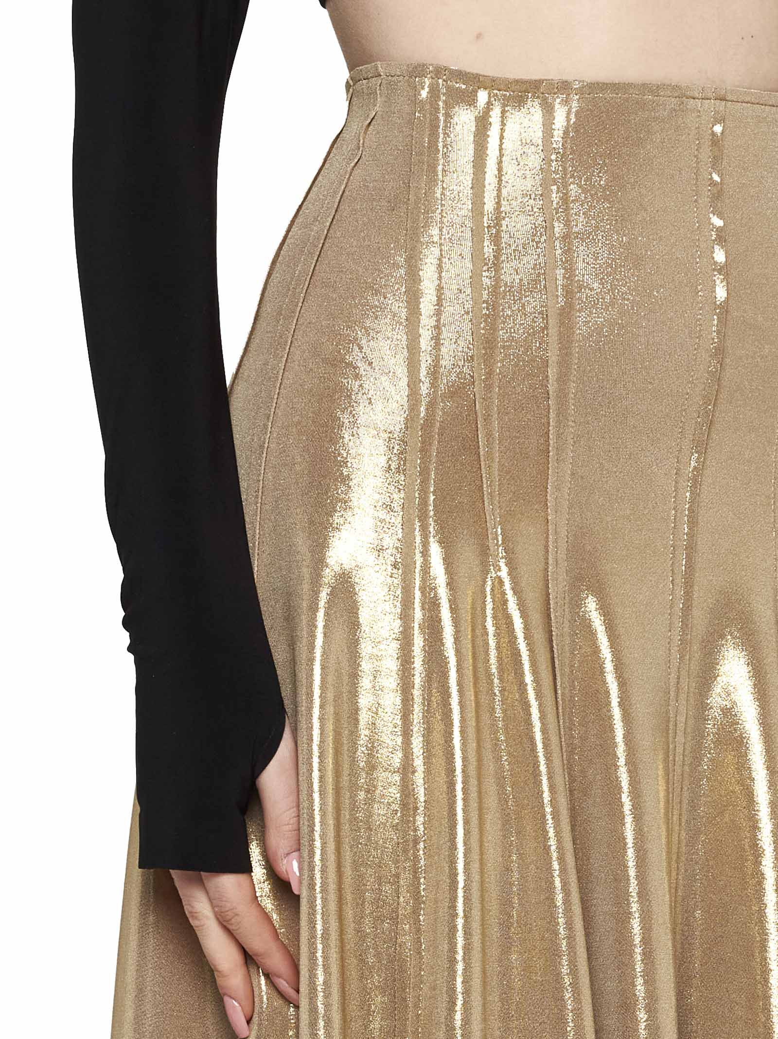 Shop Norma Kamali Skirt In Golden