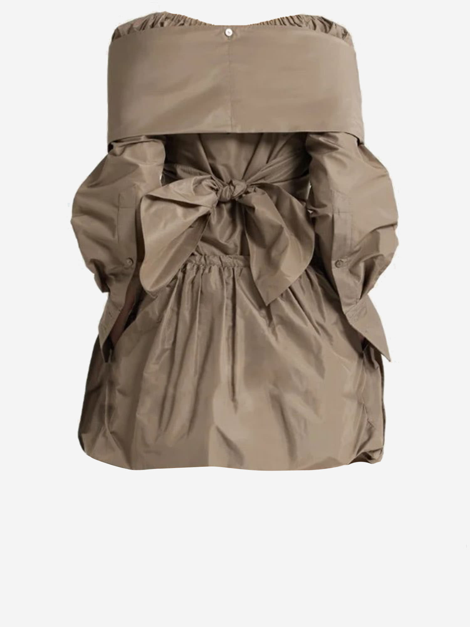 Shop Patou Recycled Nylon Crossover Blouse In Brown