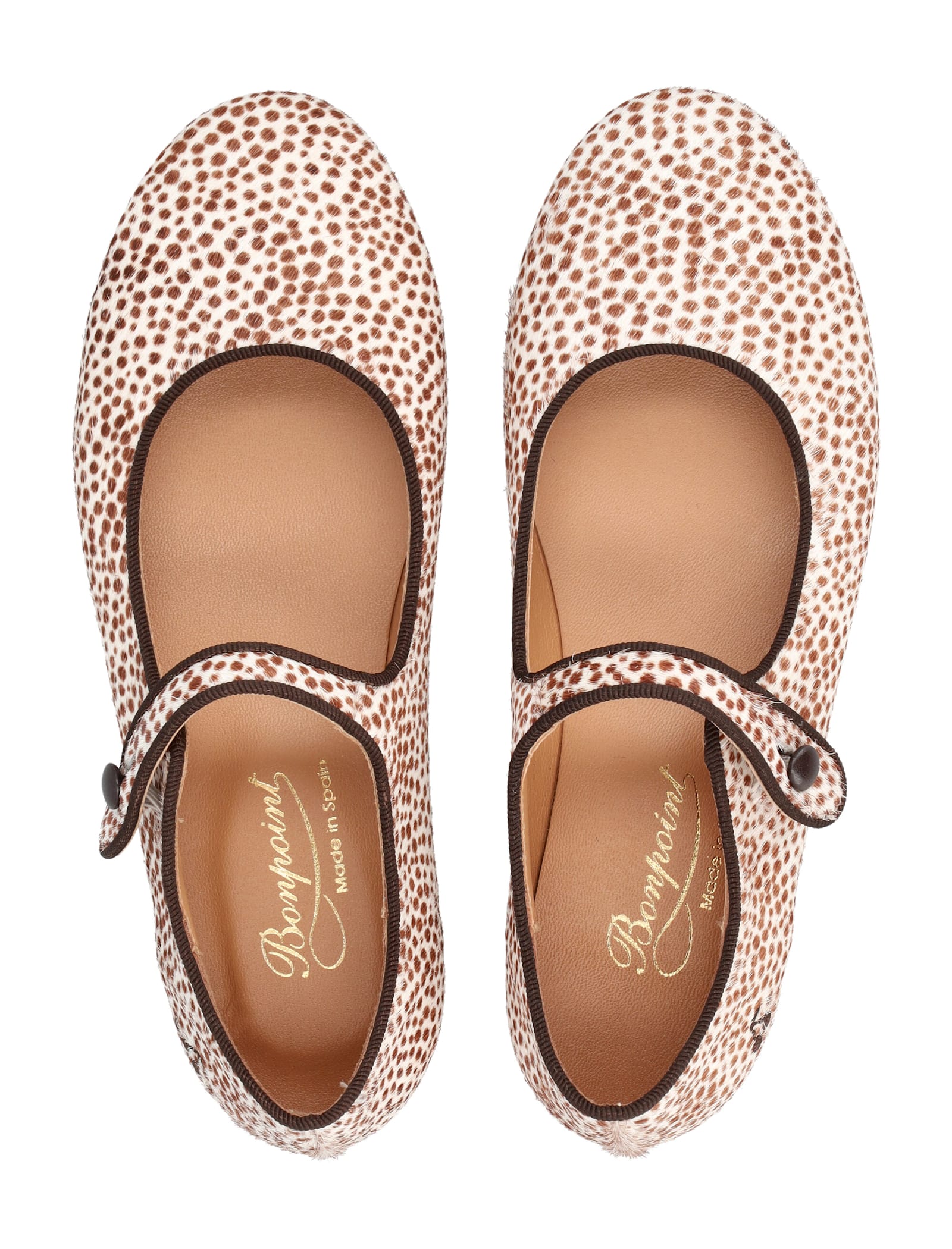 Bonpoint Ella Leopard-print Calf Hair Mary Jane Flats In Neutral