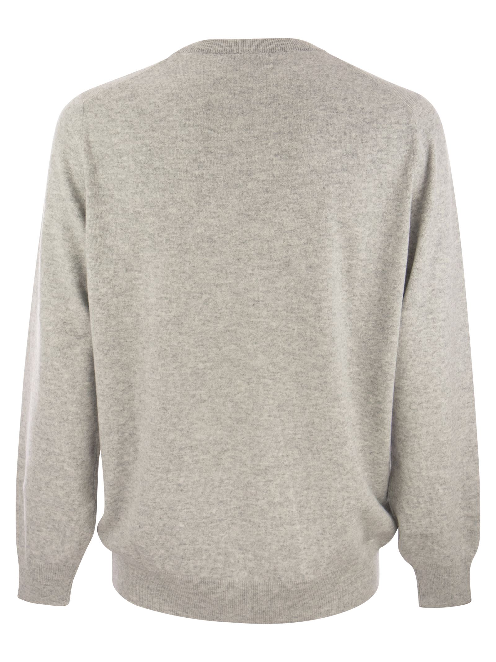 Shop Brunello Cucinelli Pure Cashmere Crew-neck Sweater In Grey