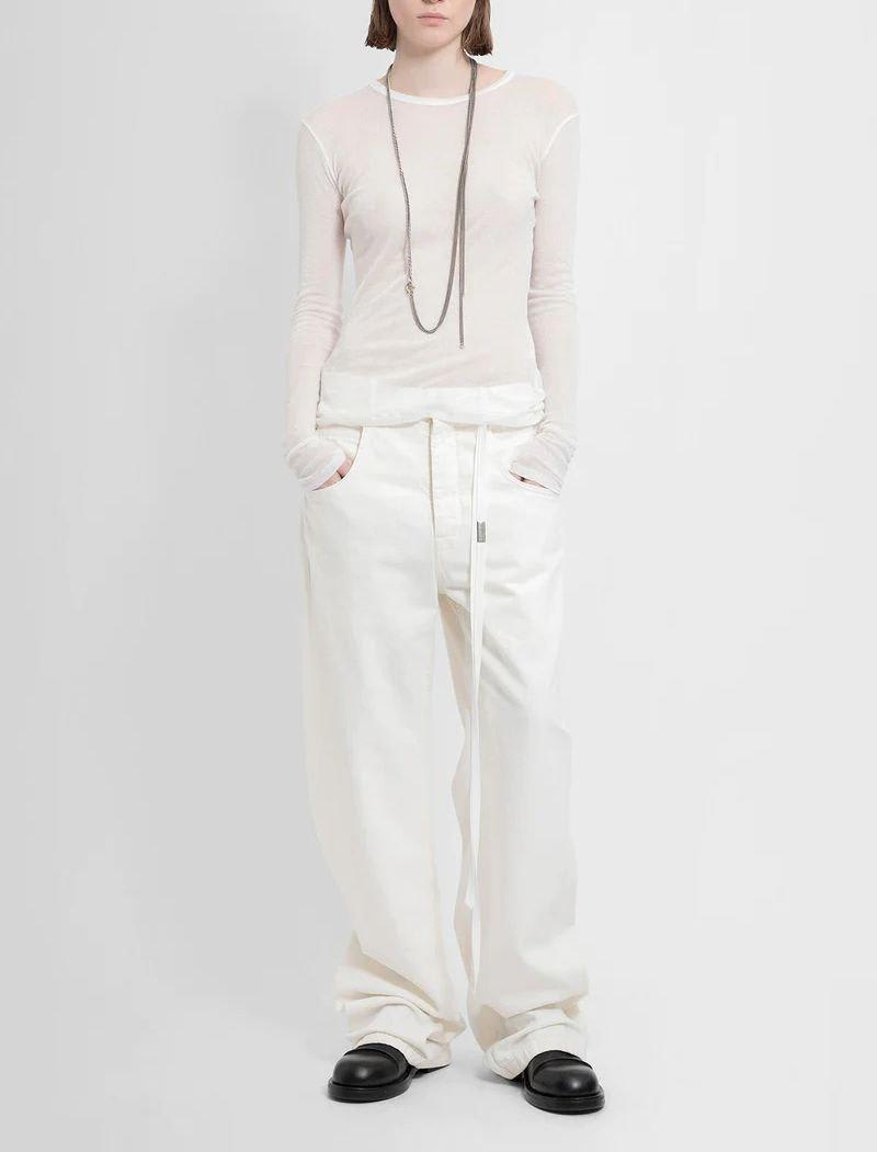 Shop Ann Demeulemeester Fiene Long Sleeve T-shirt In Natural White
