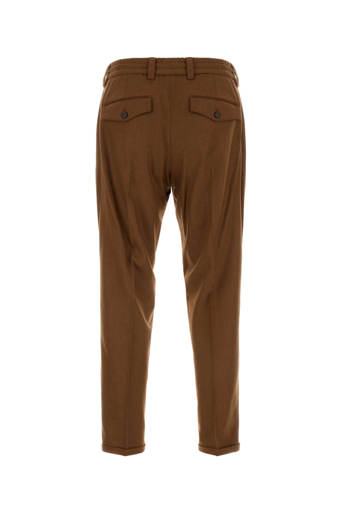 Shop Pt Torino Caramel Stretch Wool Pant In Marrone