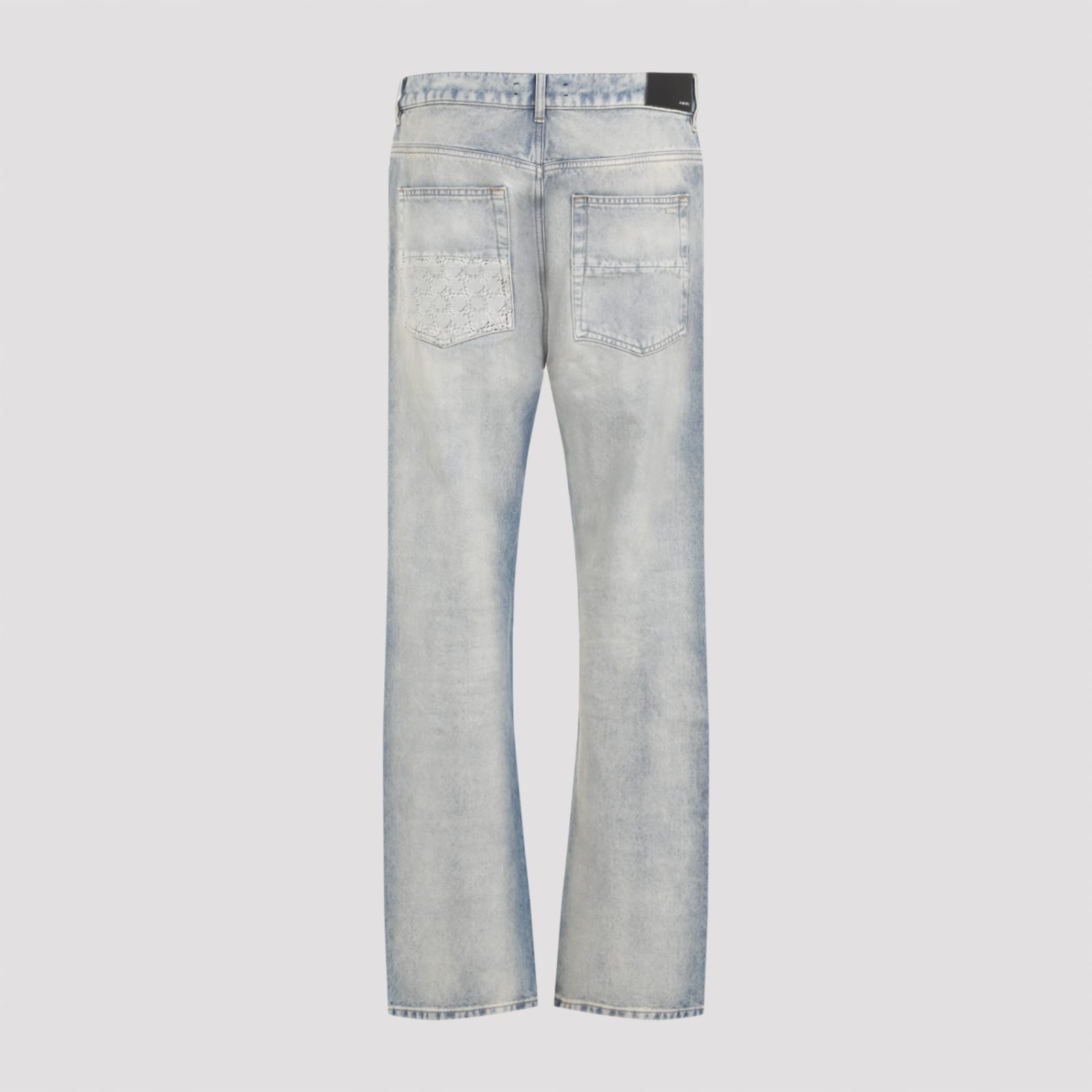 Shop Amiri Ma Quad Cuff Straight Jeans In Antique Indigo