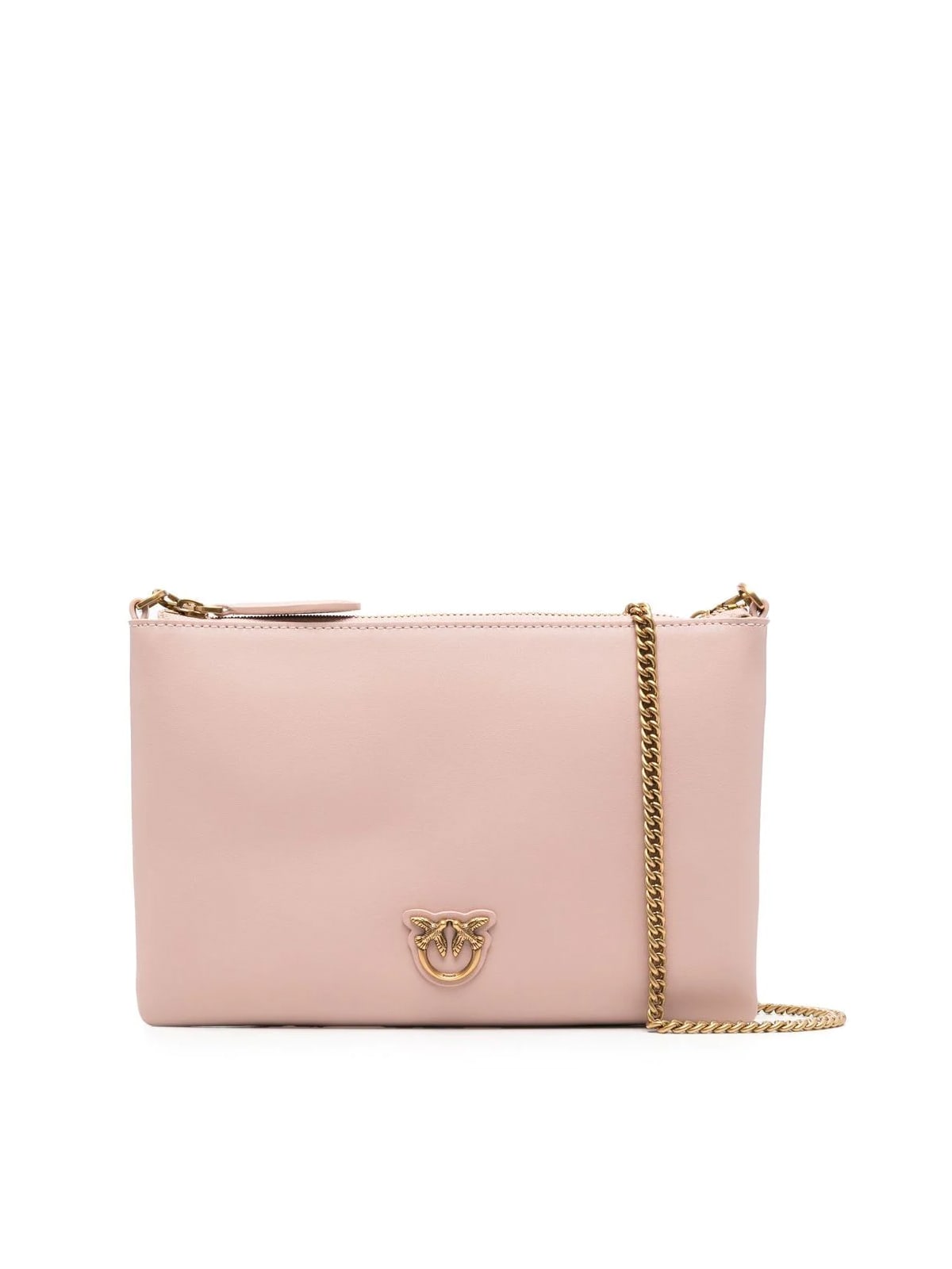 Pinko Flat Classic Simply Shoulder Bag In Q Blush