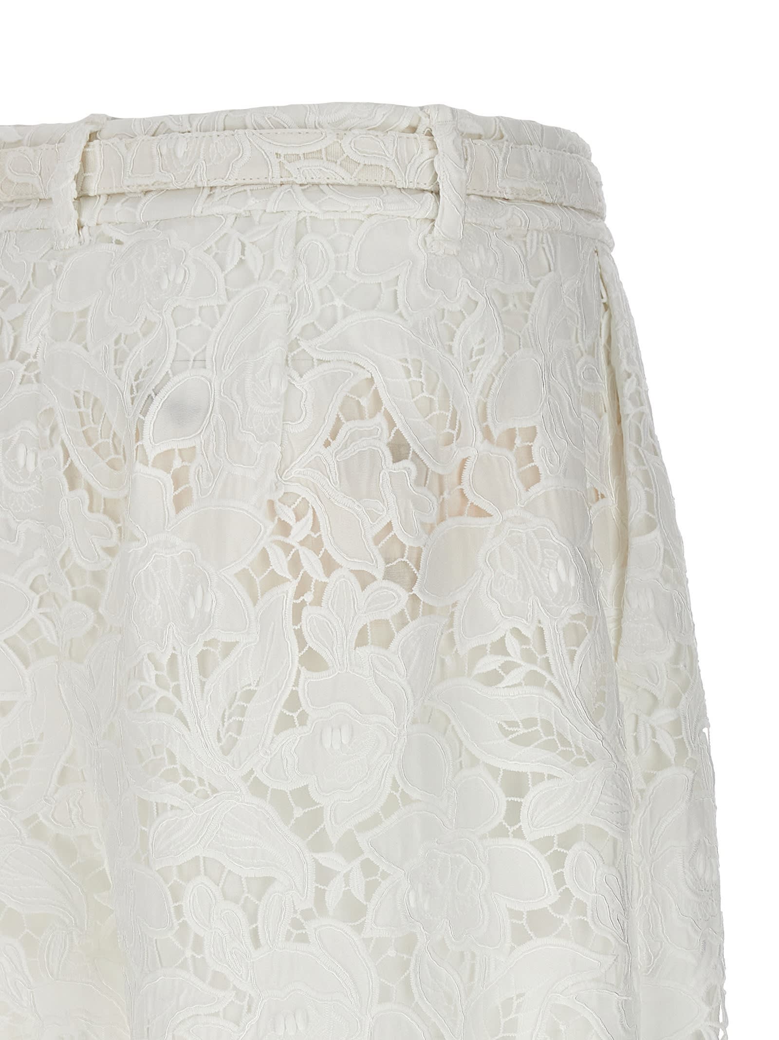 Shop Zimmermann Natura Cropped Barrell Trousers In White
