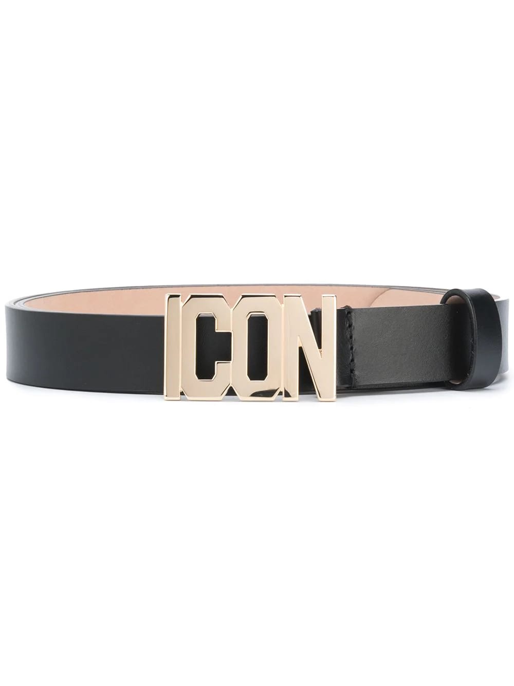 DSQUARED2 DSQUARED2 WOMAN BLACK AND GOLD ICON LEATHER BELT,BEW0047-01500001 M1159