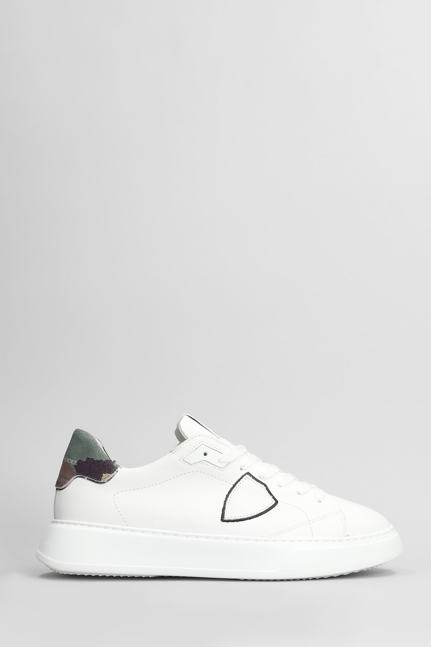 Shop Philippe Model Temple Low Sneakers In White Leather