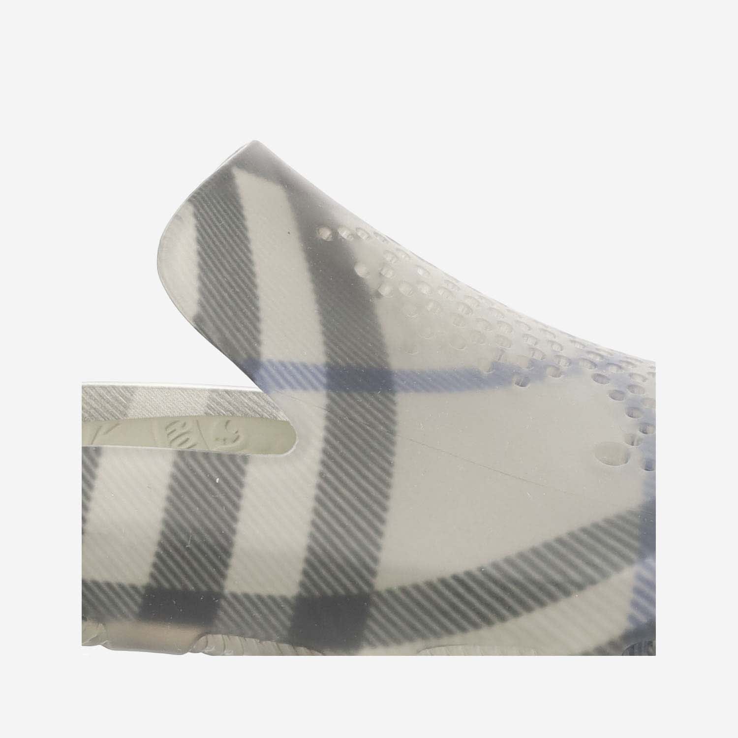 Shop Burberry Rubber Mules With Check Pattern In Red