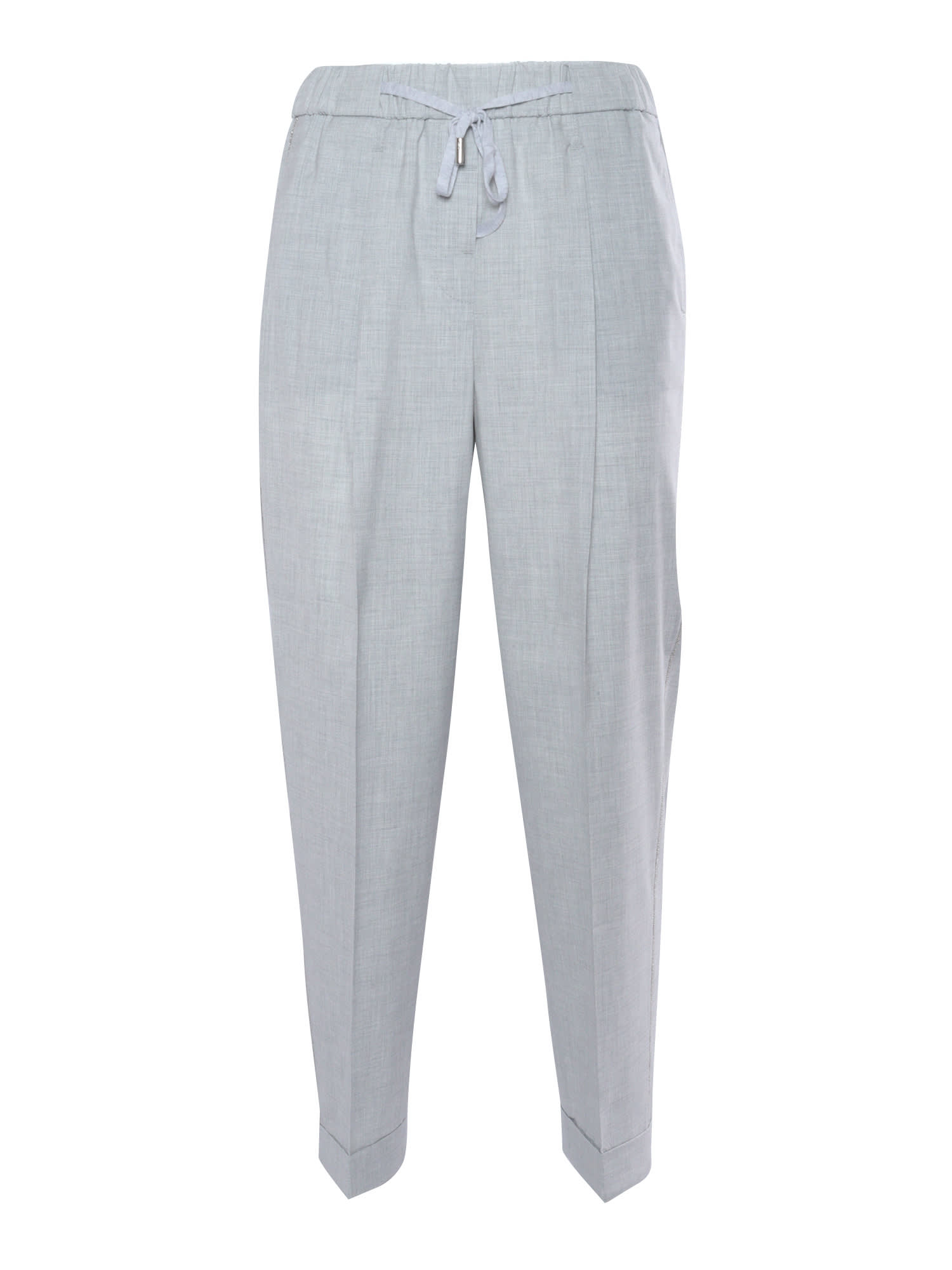 Shop Peserico Gray Trousers In Grey