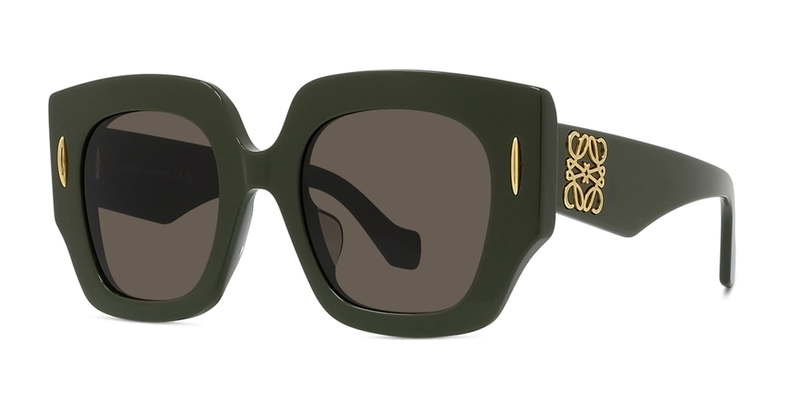 Shop Loewe Lw40129u - Shiny Dark Green Sunglasses