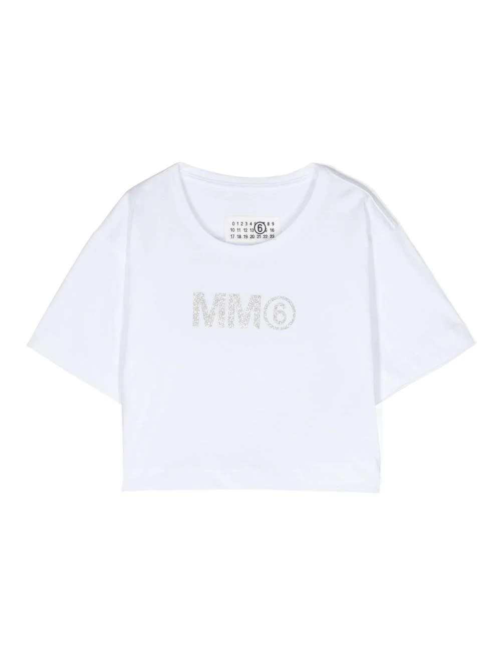 Mm6 Maison Margiela Kids' T-shirt Con Logo In White