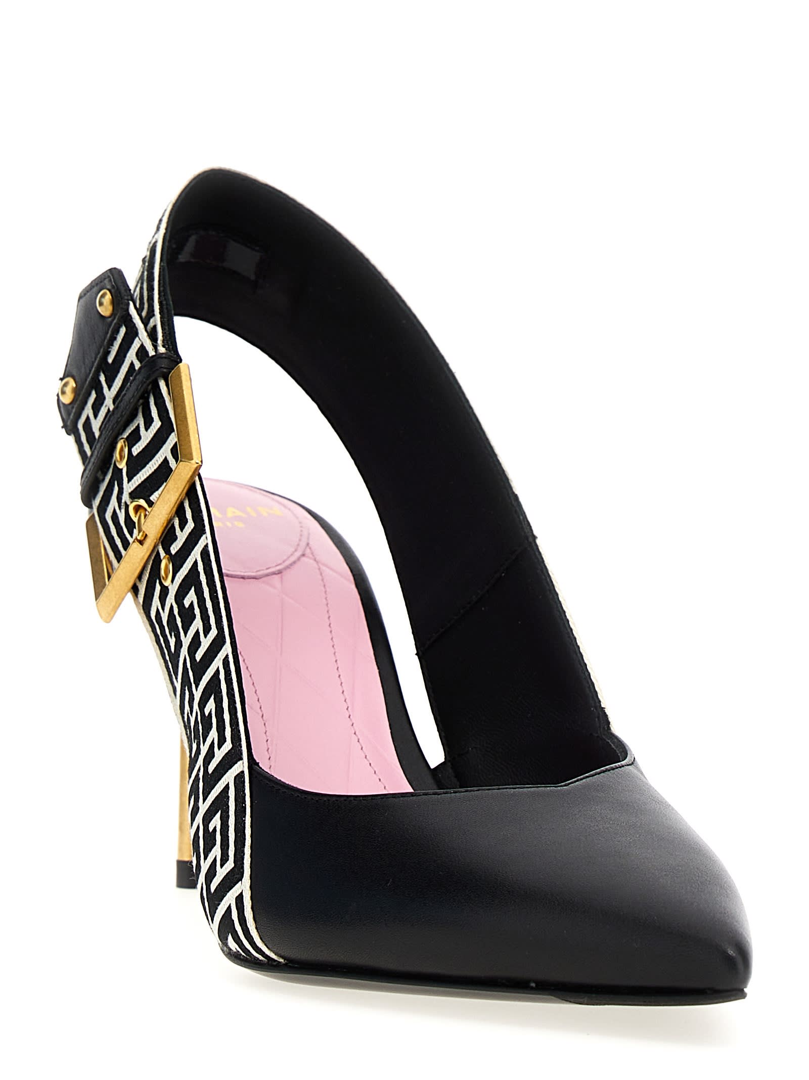 Shop Balmain Ruby Slingbacks In White/black