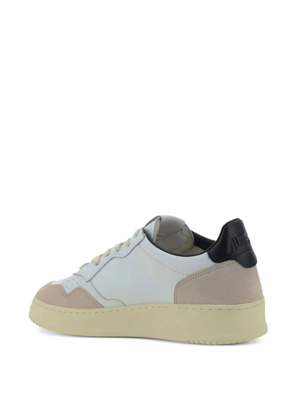 Shop Autry Medalist Low Sneakers In Suede And Leather With Lettering In White