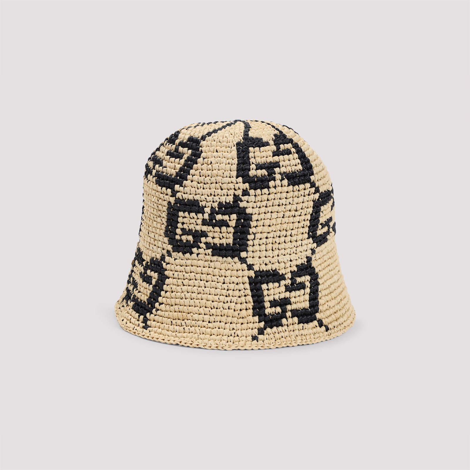 Gucci Embellished Straw Bucket Hat In Neutral