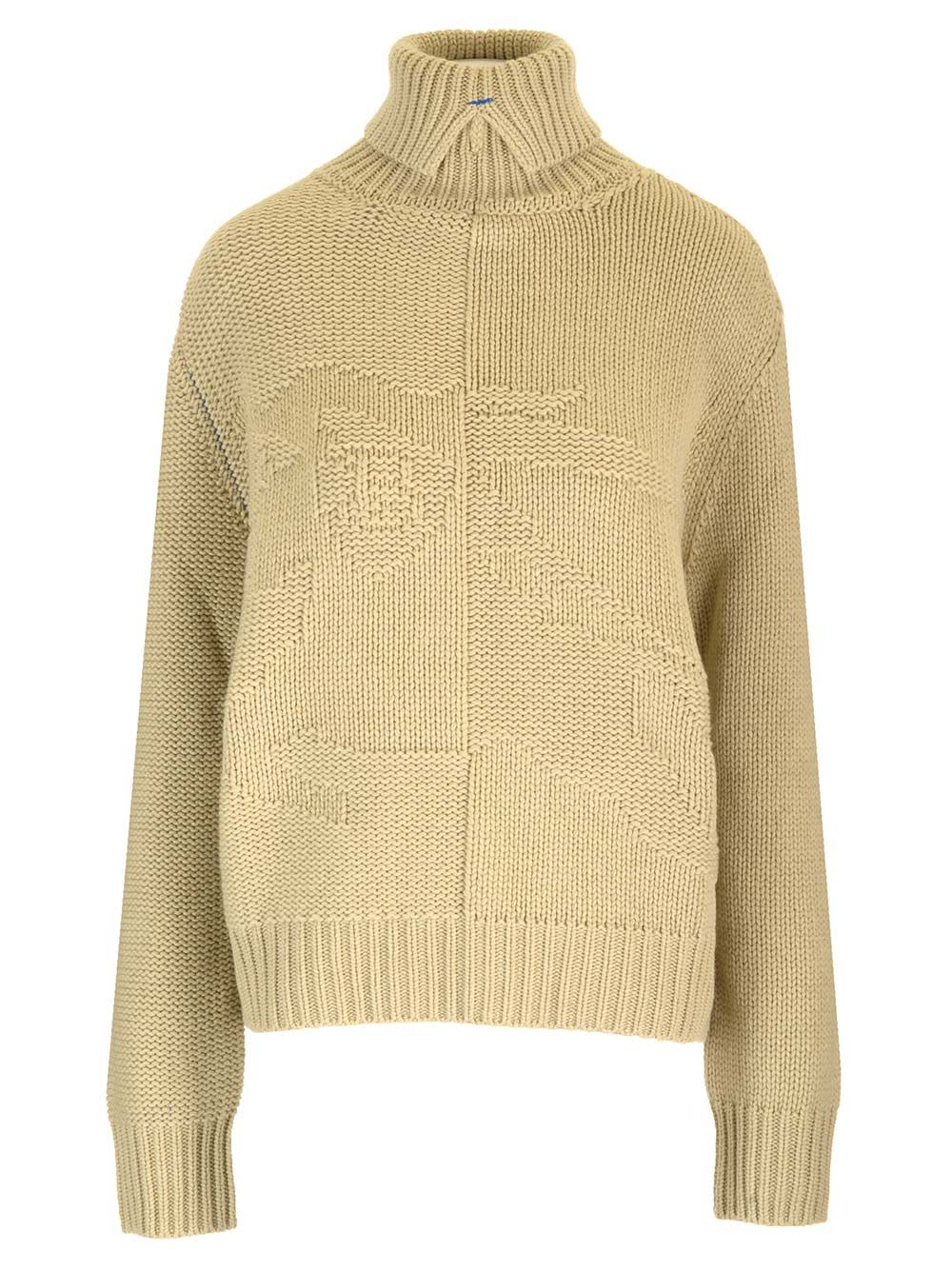 Shop Burberry Cashmere Turtleneck Sweater In Beige