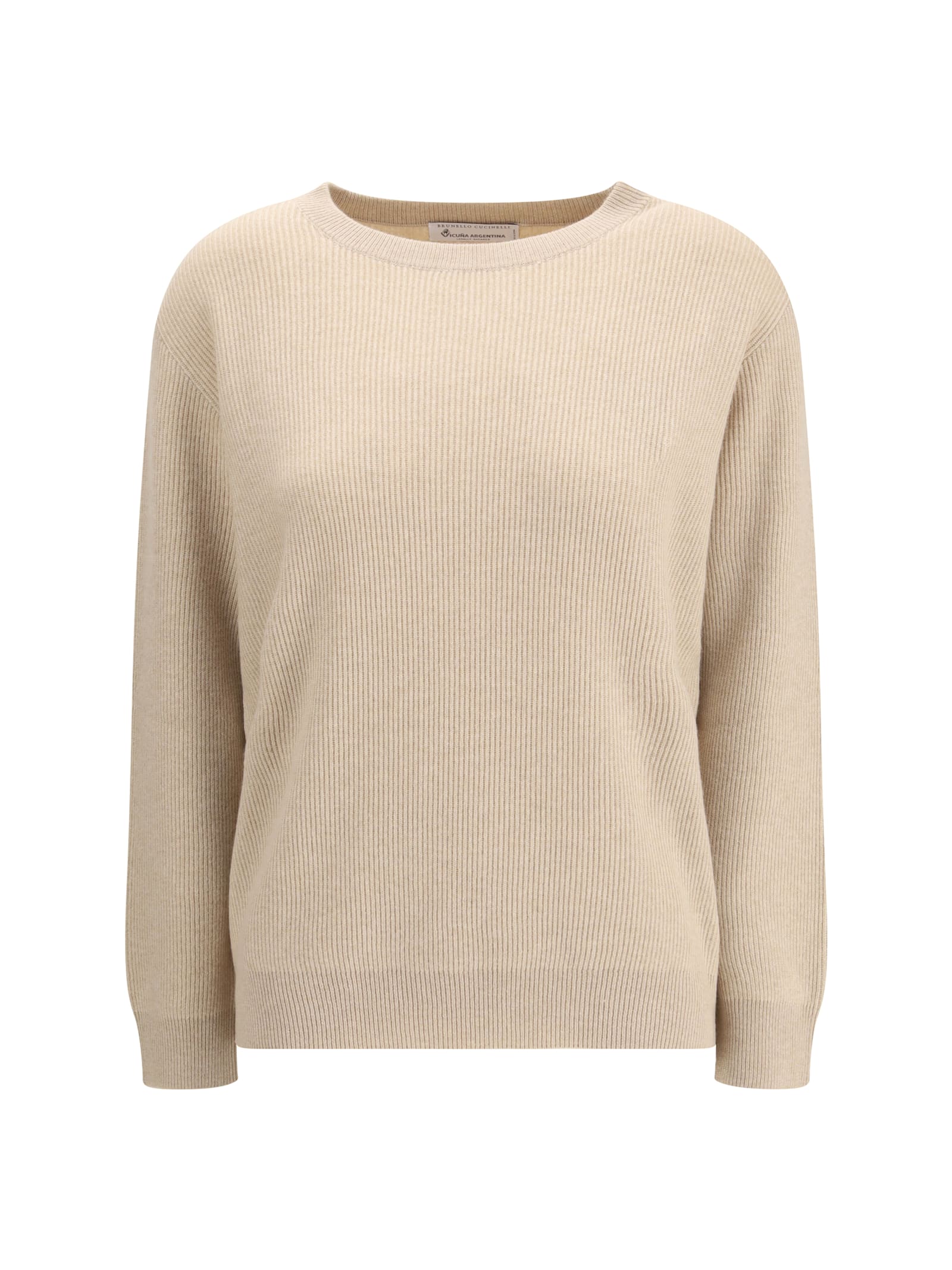 Brunello Cucinelli Beige Cashmere Cashmere Sweater In Brown
