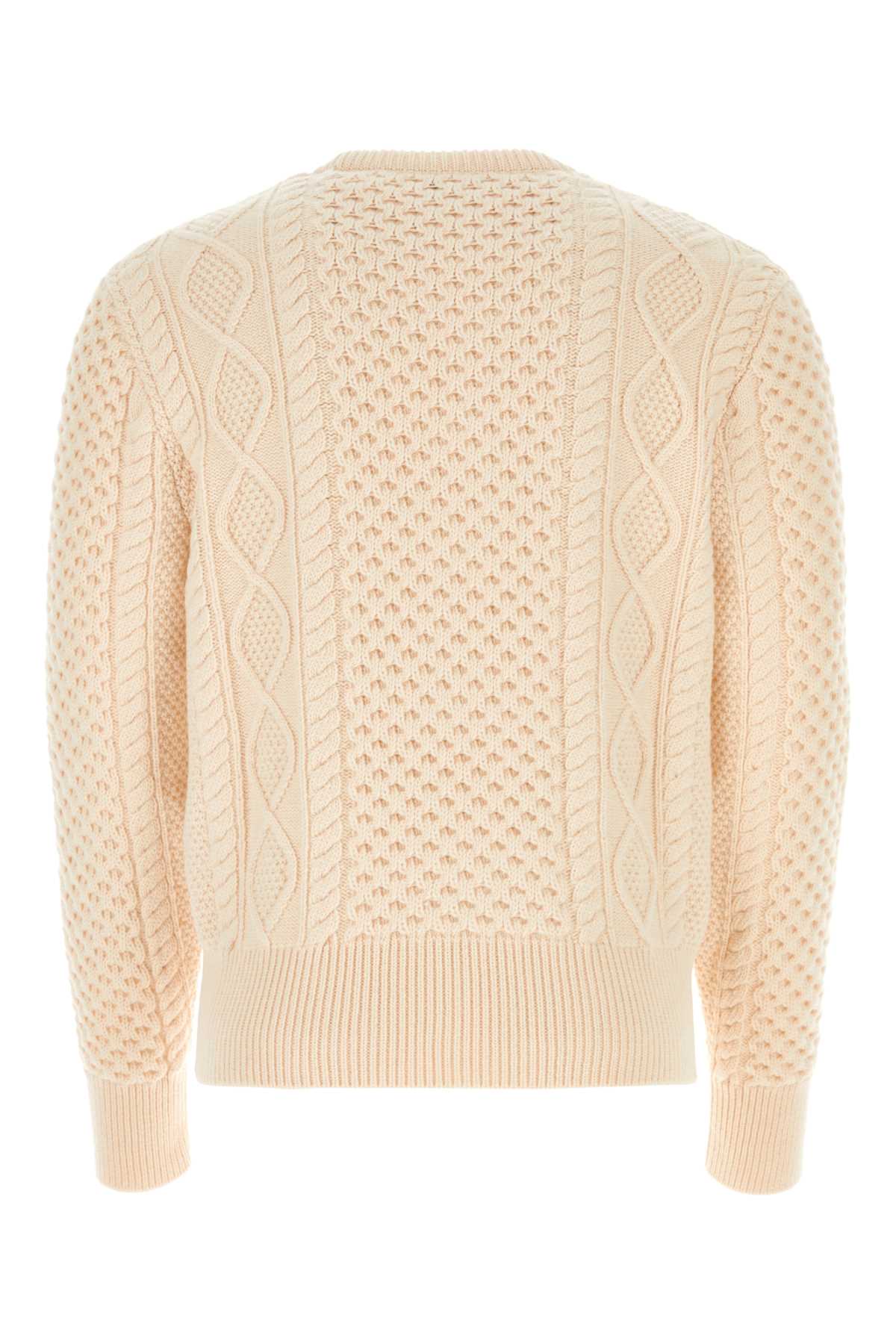 Shop Bally Light Pink Wool Sweater In Bone50