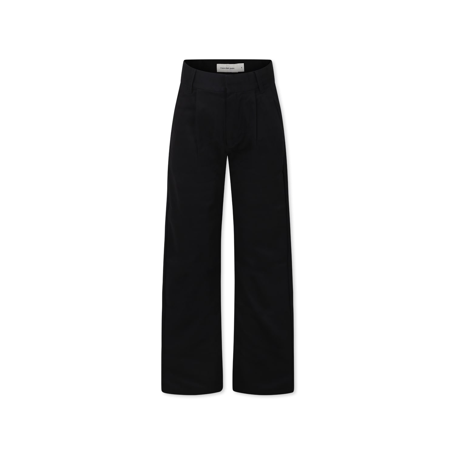 Calvin Klein Black Trousers For Boy With Logo In Black