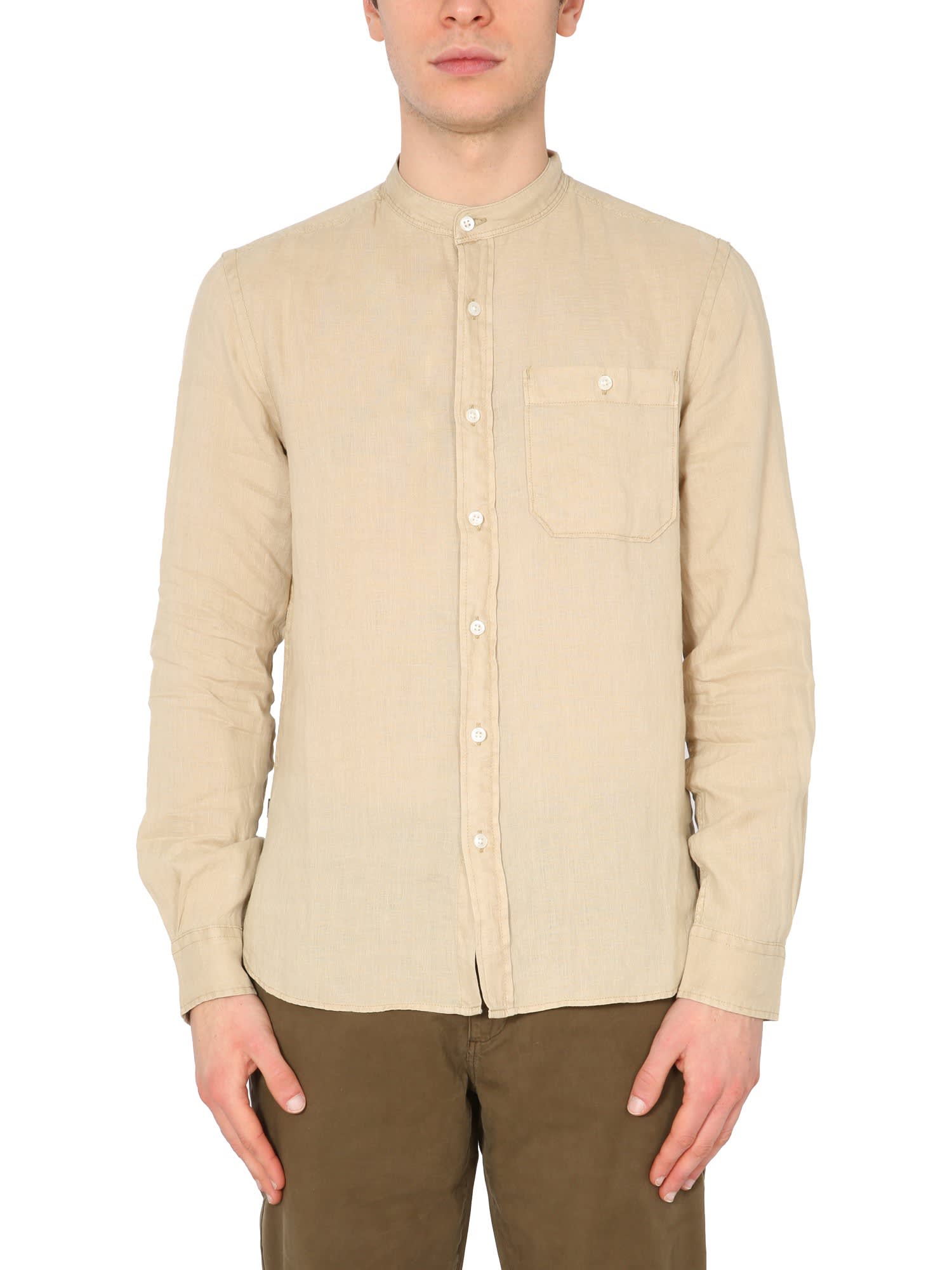 WOOLRICH SHIRT WITH KOREAN COLLAR,WOSI0046MR UT2558723