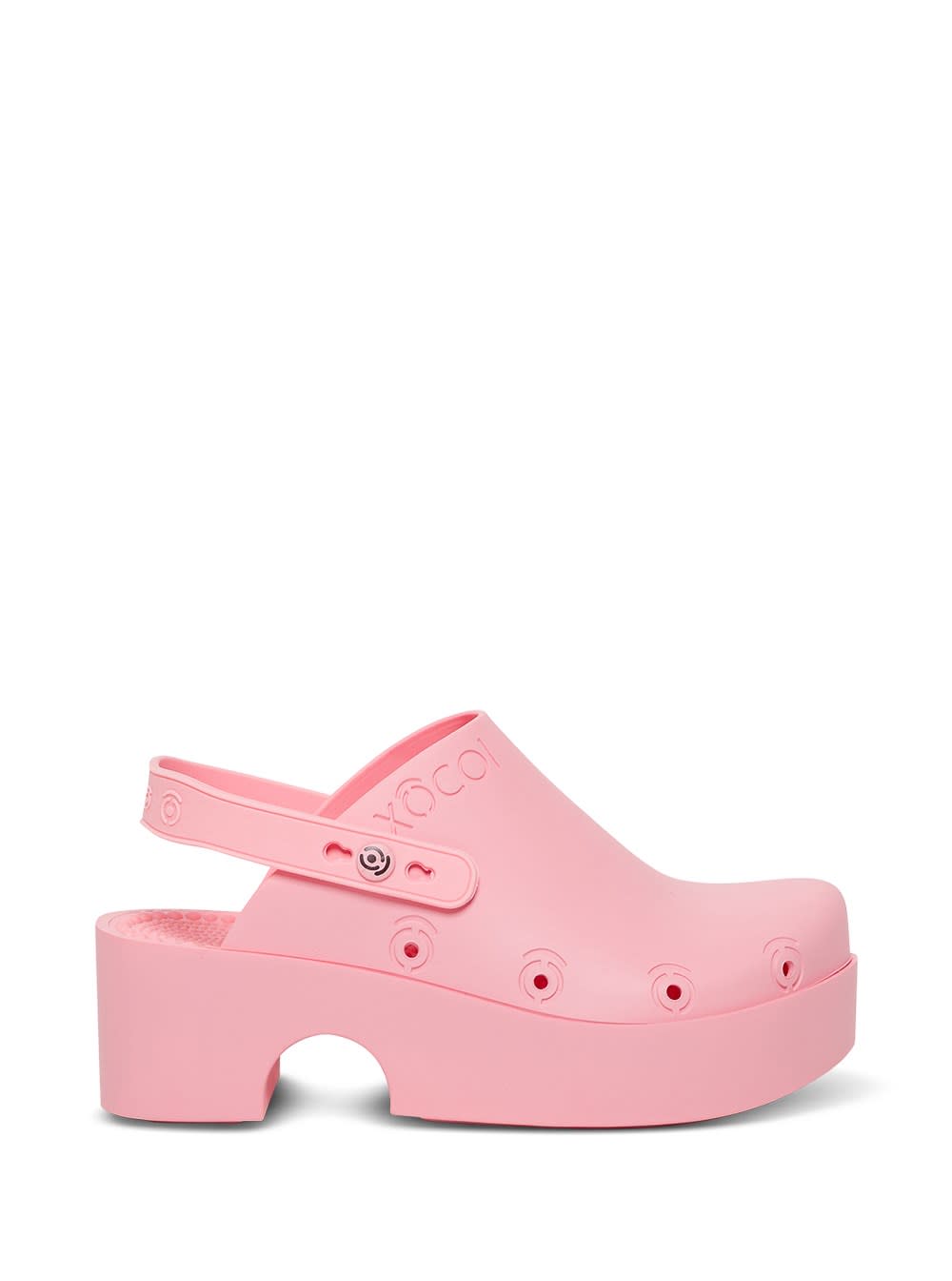 Xocoi Pink Recycled Rubber Clogs With Logo