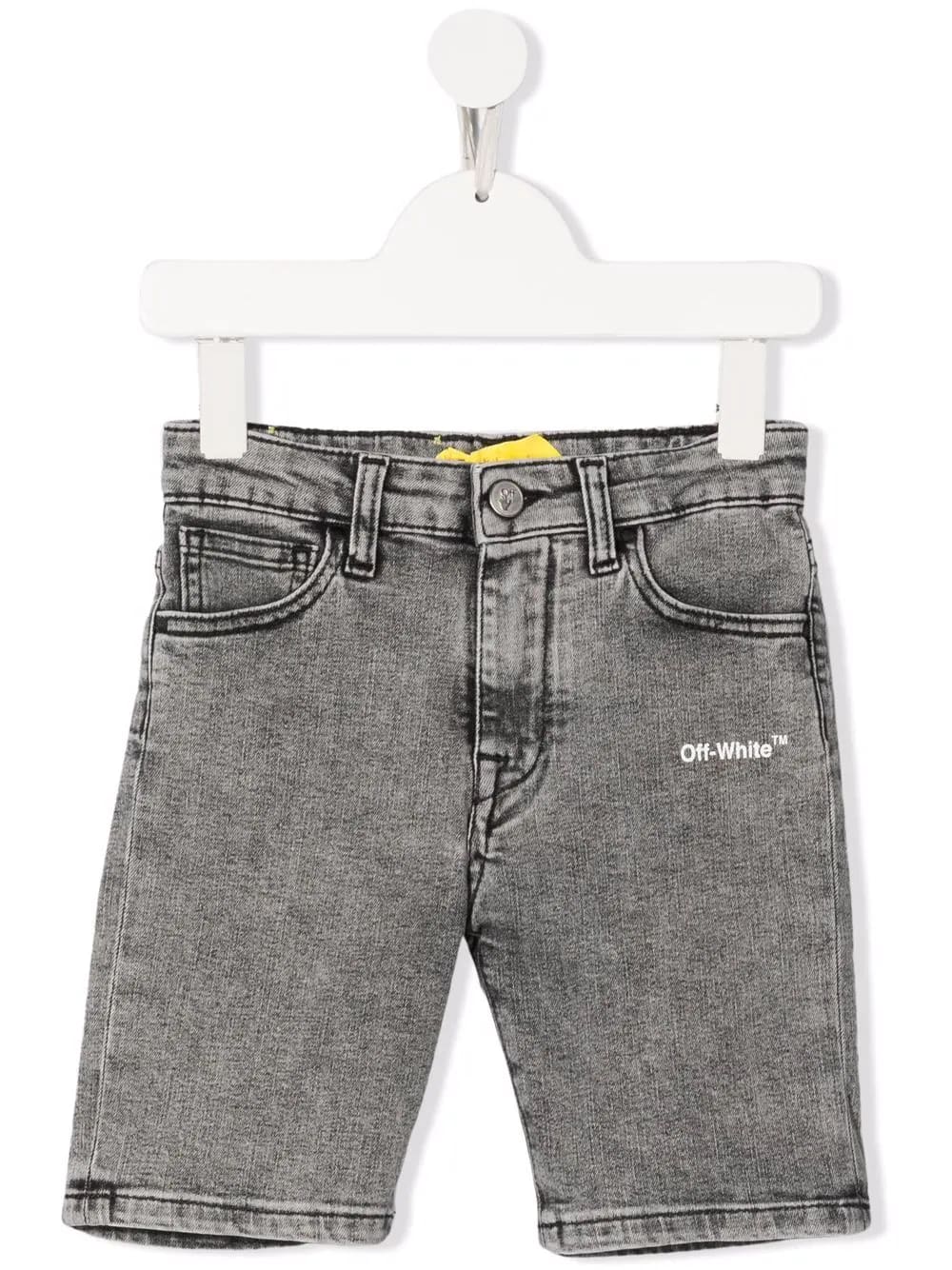 Off-White Kids Grey Off Helvetica Denim Shorts