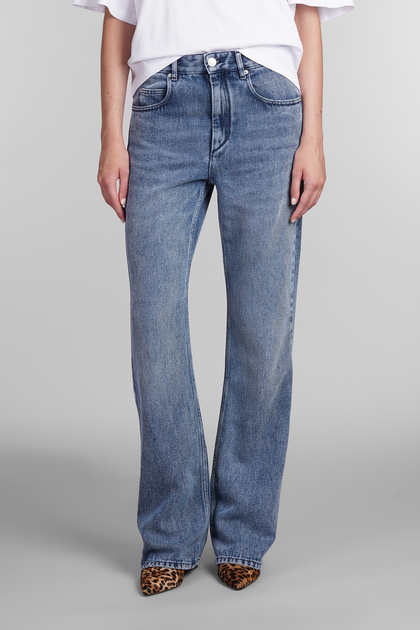 Shop Isabel Marant Belvira Jeans In Blue Cotton