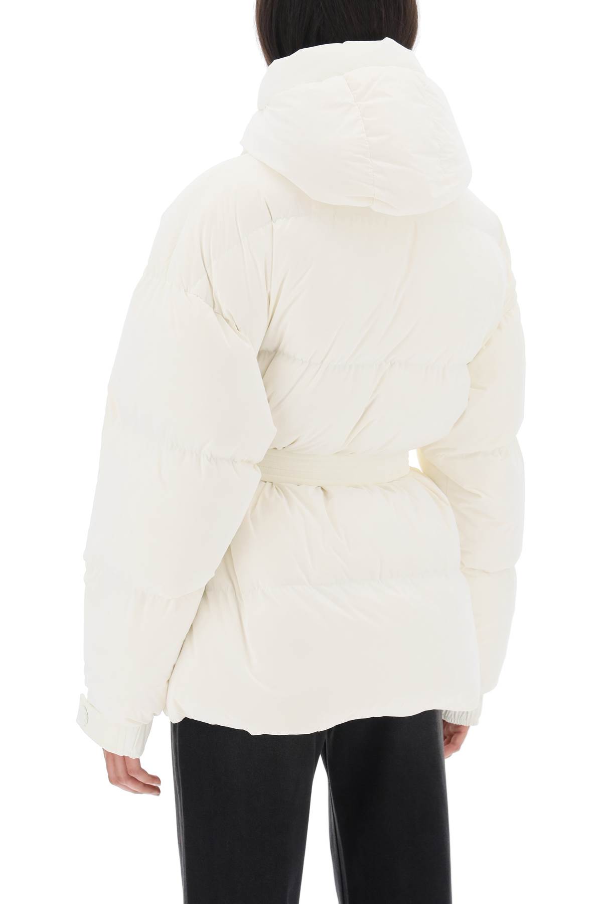 Shop Ienki Ienki Michlin Belted Down Jacket In Powder Pearl (white)