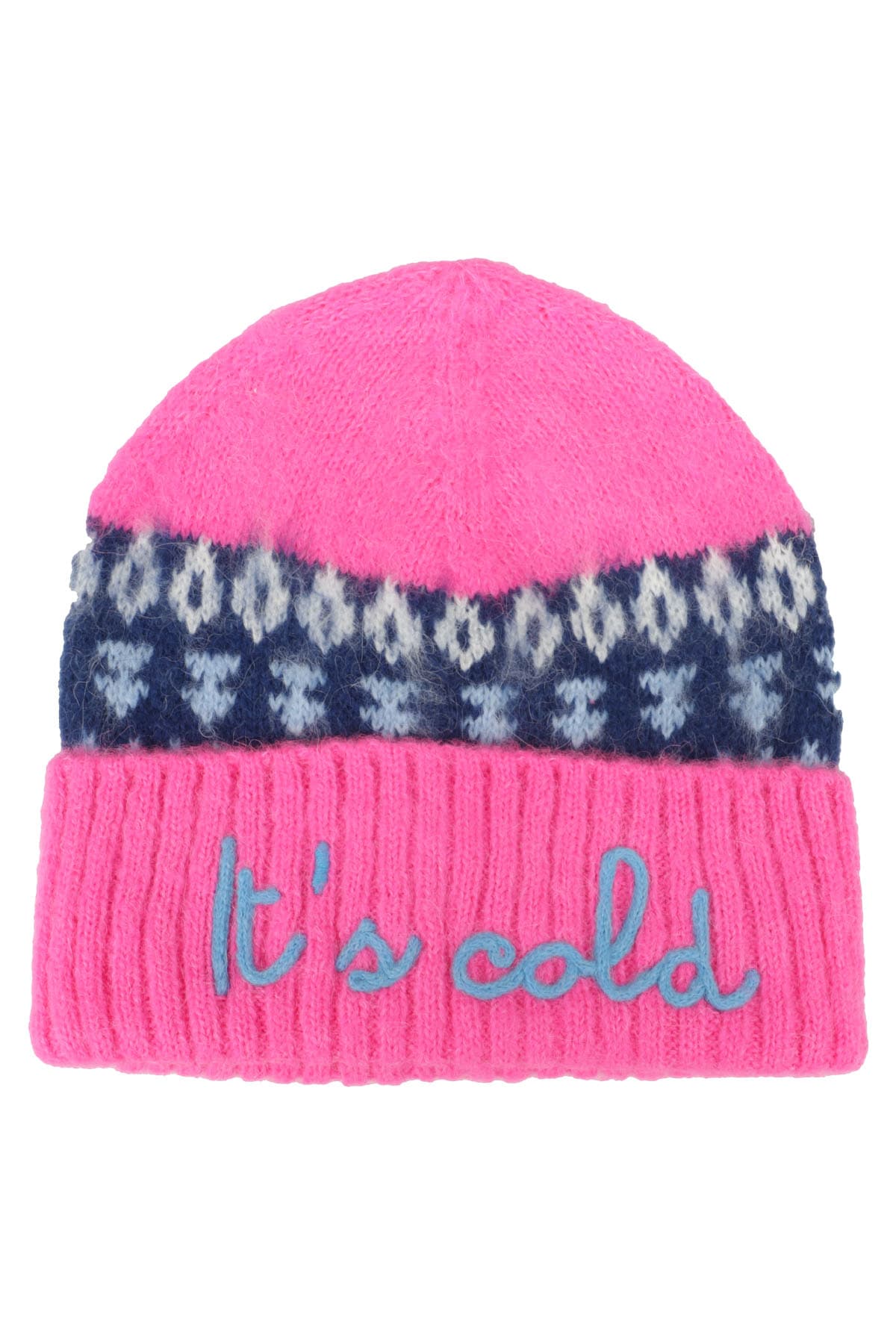 Mc2 Saint Barth Slogan-embroidered Beanie In Fuxia White