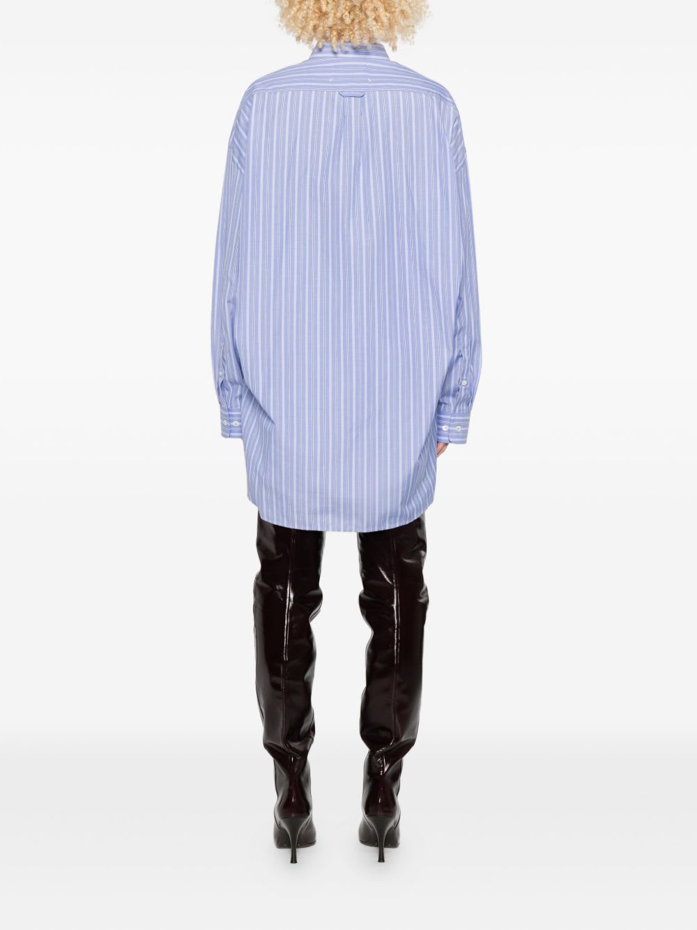 Maison Margiela Blue Striped Romper In Blue