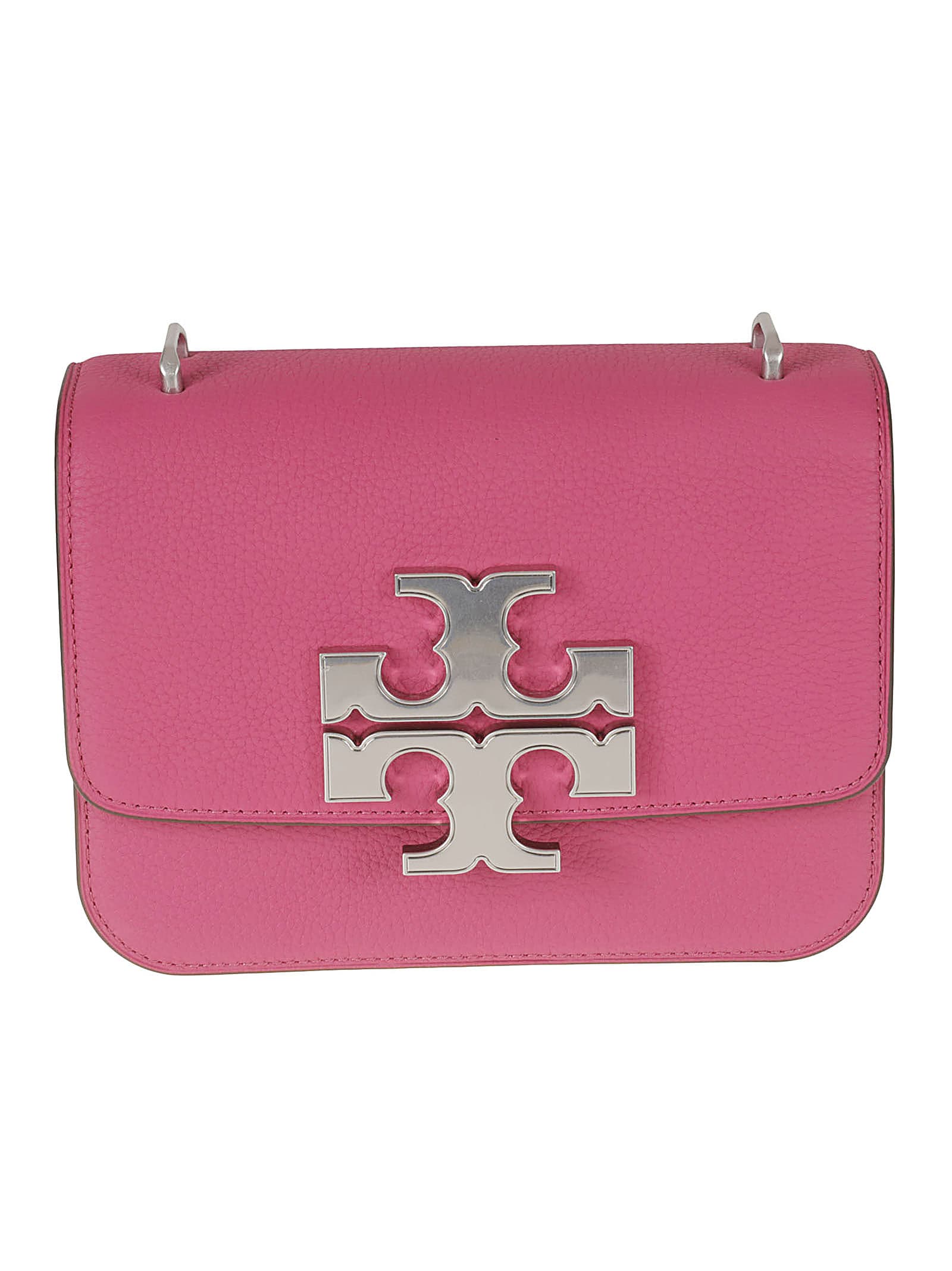 Shop Tory Burch Small Eleanor Pebbled Shoulder Bag In Plumberry