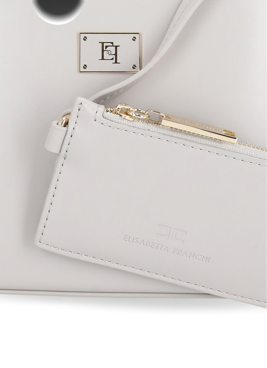 Shop Elisabetta Franchi Bag With Logo  In Pearl