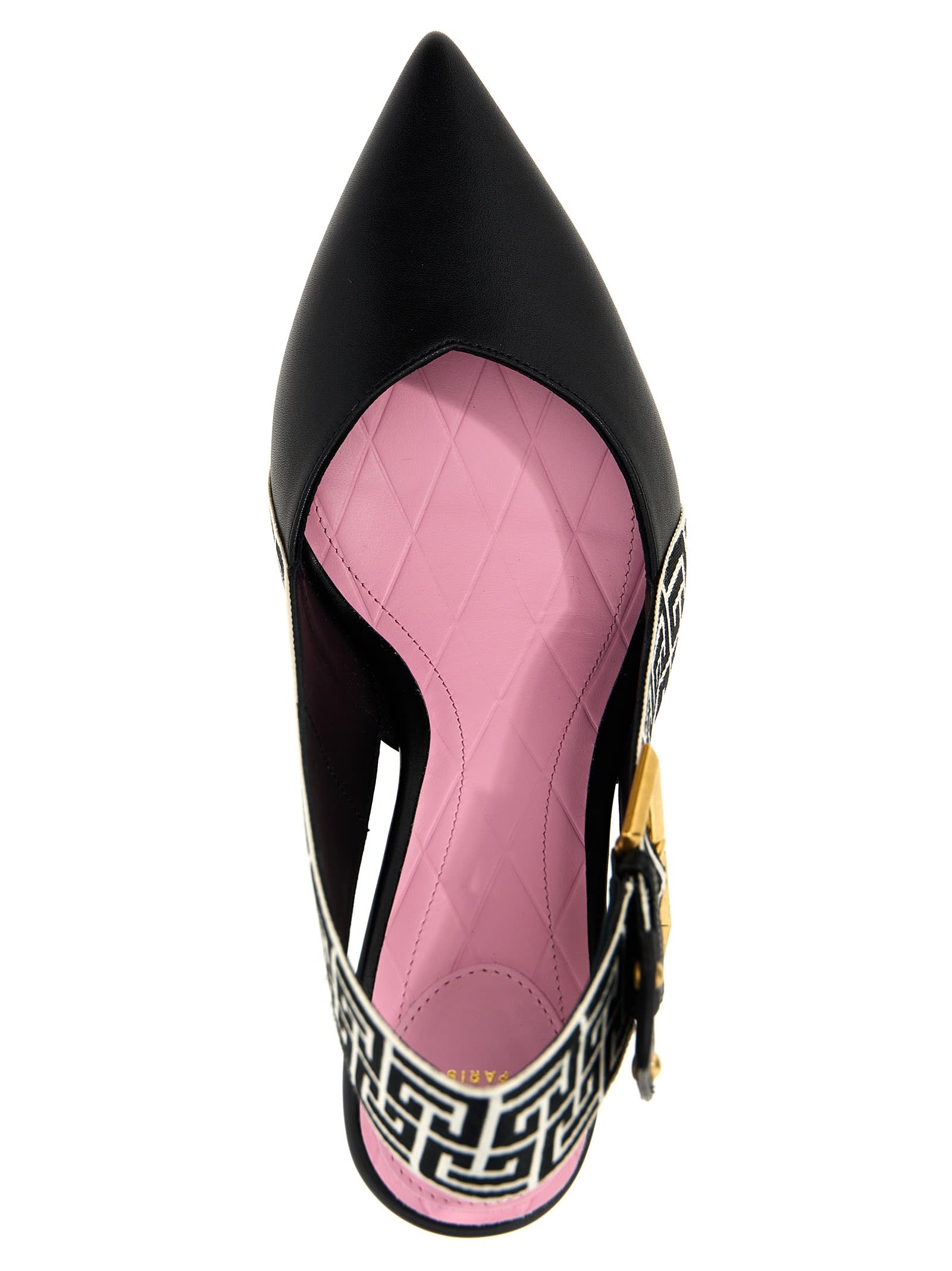 Shop Balmain Ruby Slingbacks In White/black