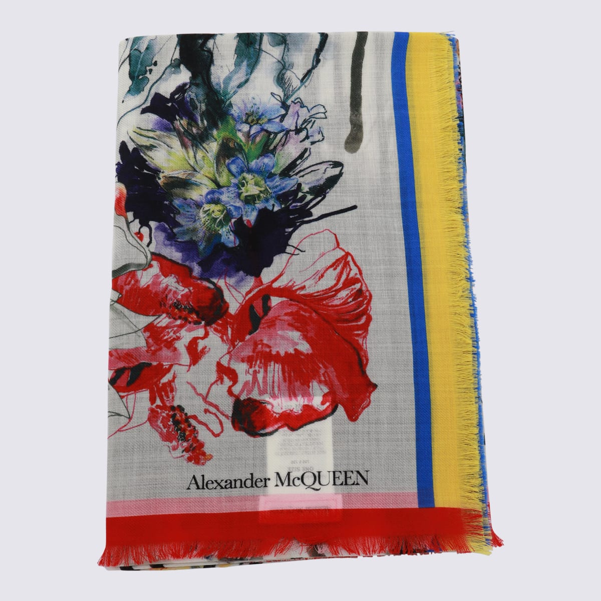 Alexander Mcqueen Multicolor Silk Scarves In Red