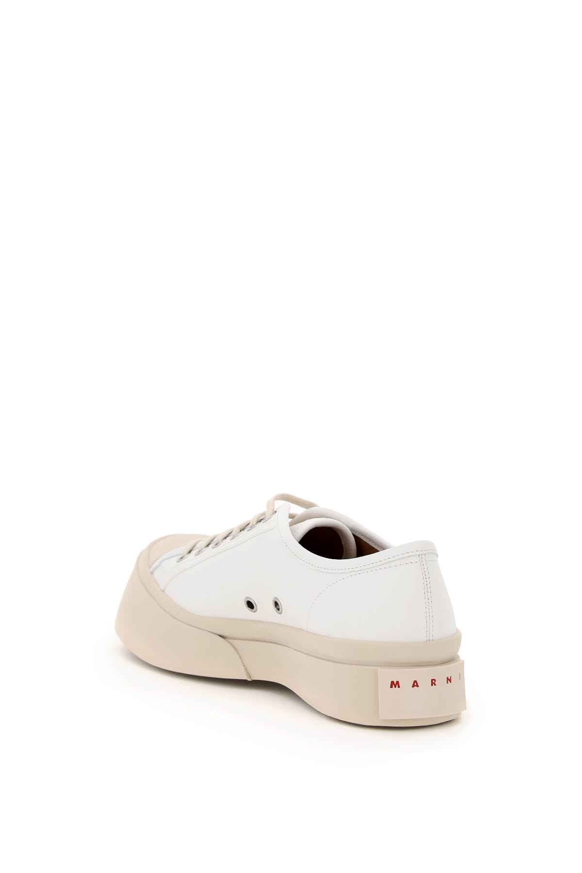 Shop Marni Pablo Leather Sneakers In Bianco
