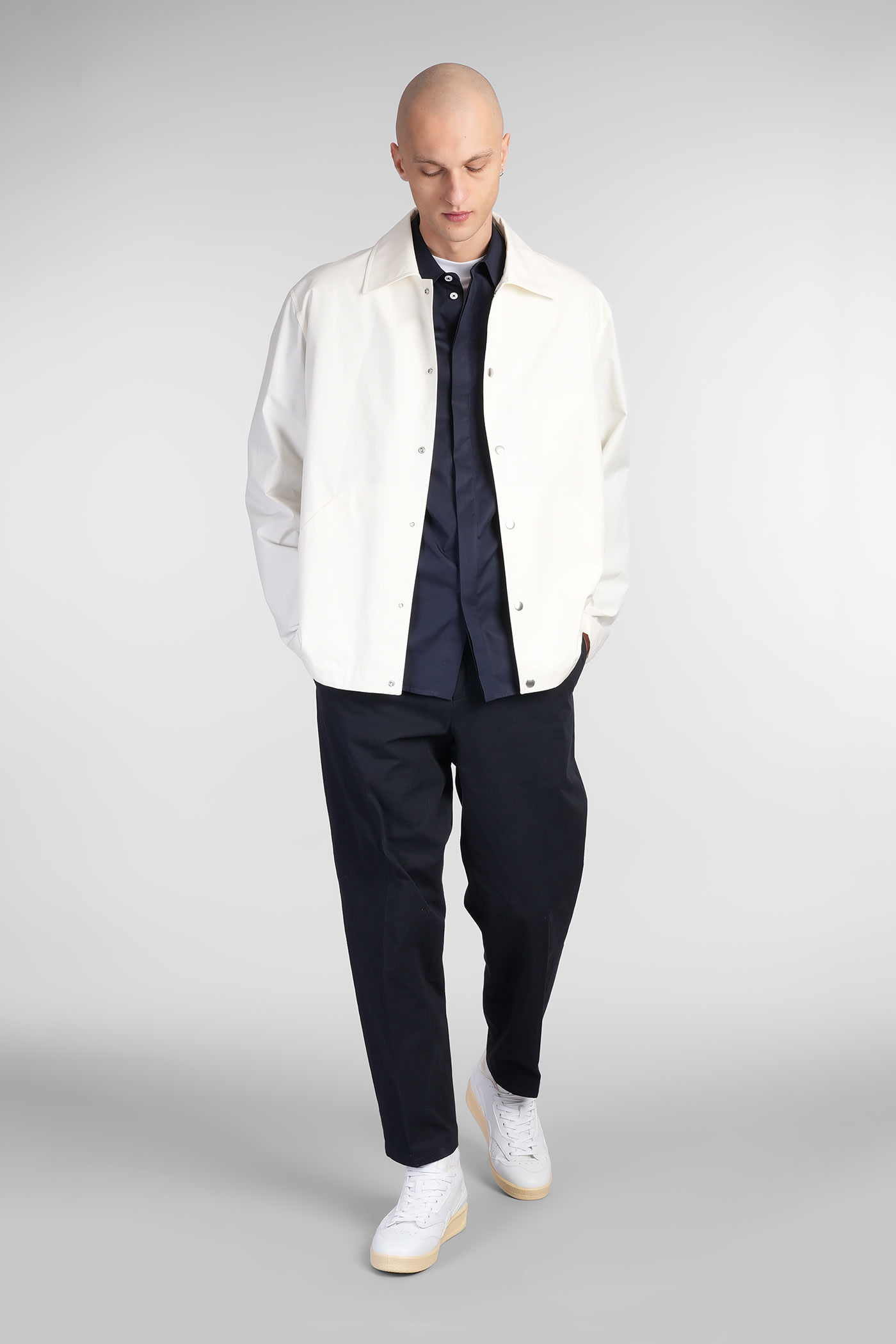 Jil Sander Long-sleeve Cotton Shirt In Blue