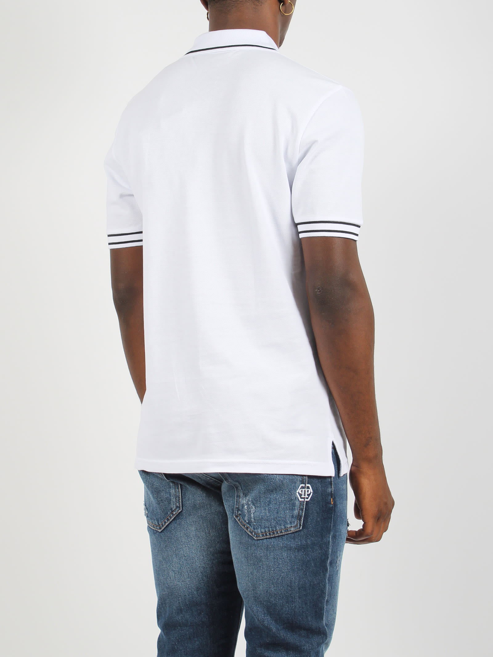 Shop Philipp Plein Pp Hexagon Polo Shirt In White