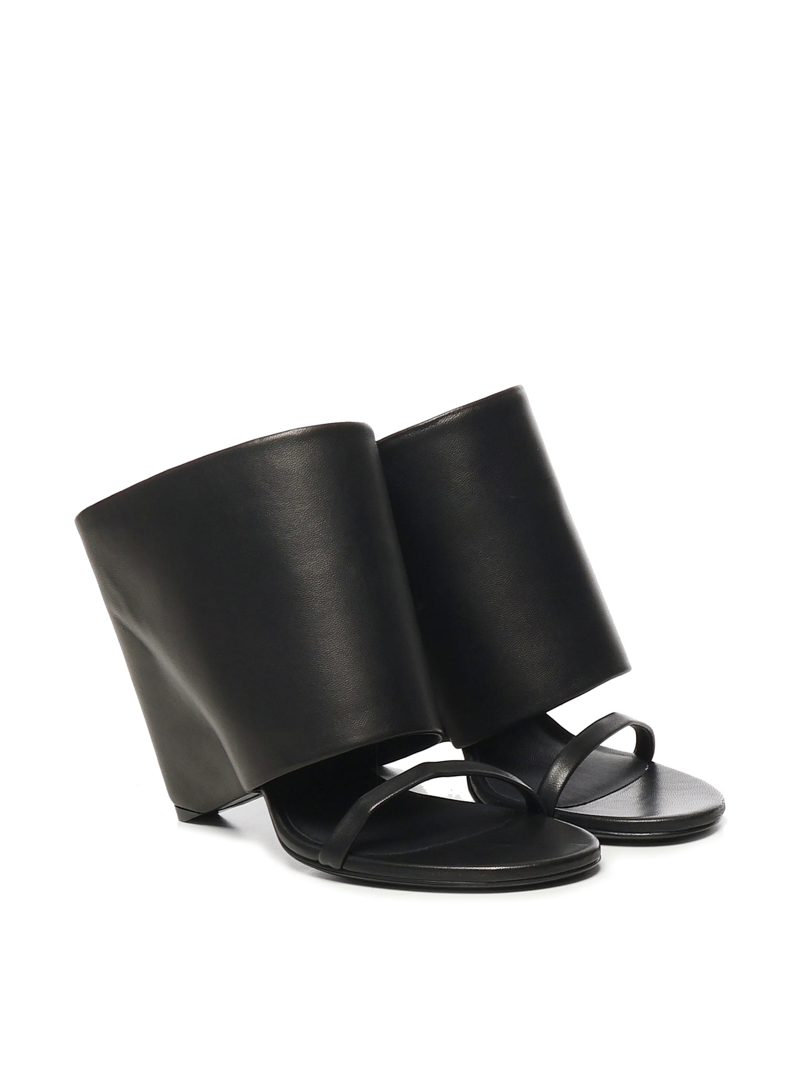 Shop Courrèges Leather Wedge Mules