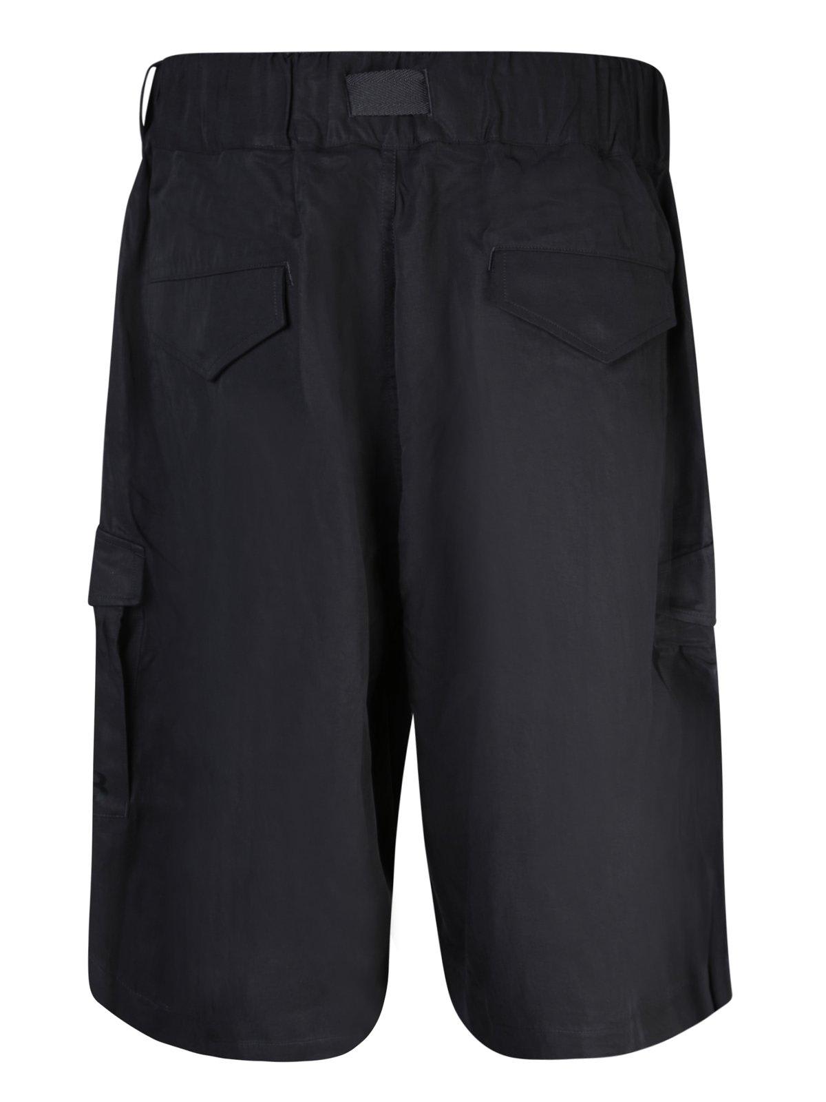 Shop Y-3 Buckle-waist Twill Cargo Shorts In Black
