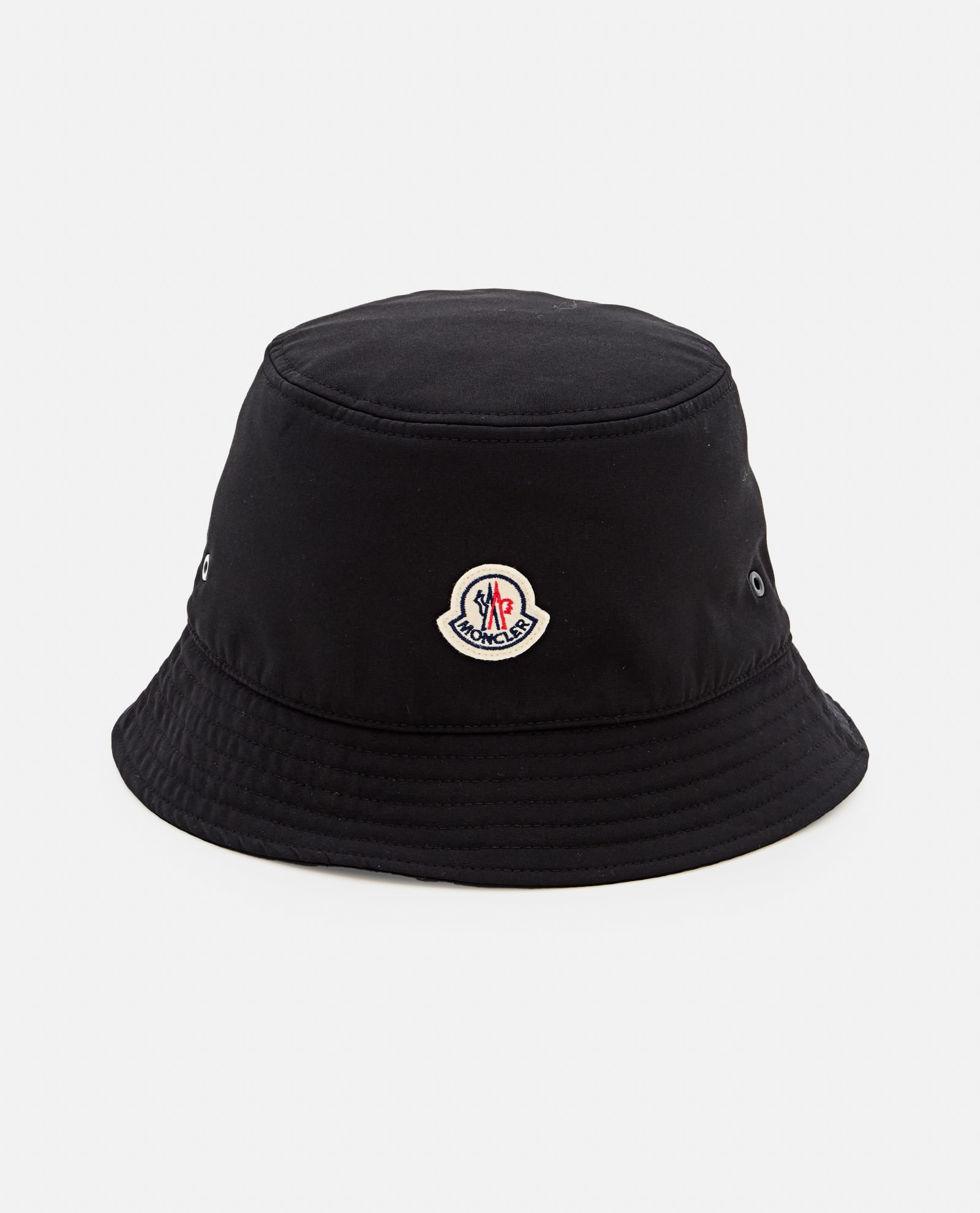 Shop Moncler Logo Bucket Hat In Black