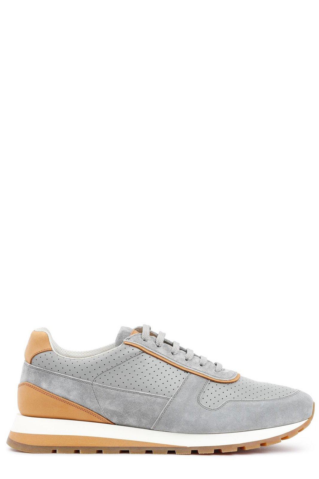 Brunello Cucinelli Perforated-detail Lace-up Sneakers