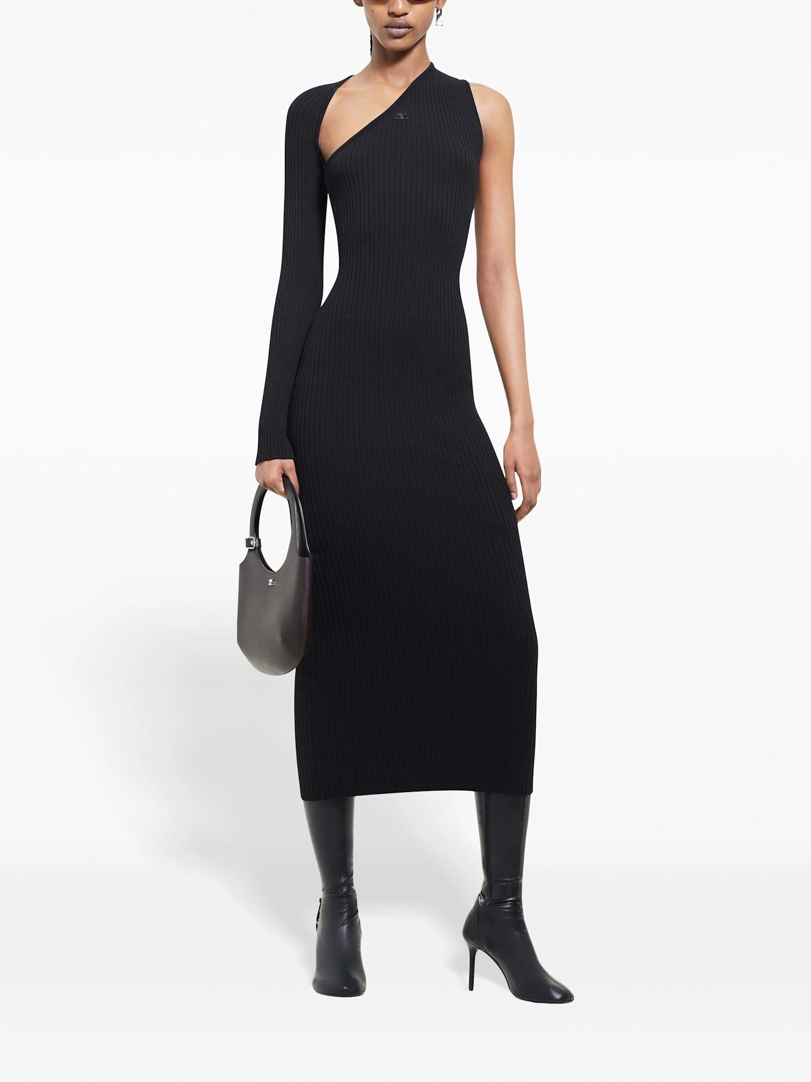 Shop Courrèges Long Dress In Black