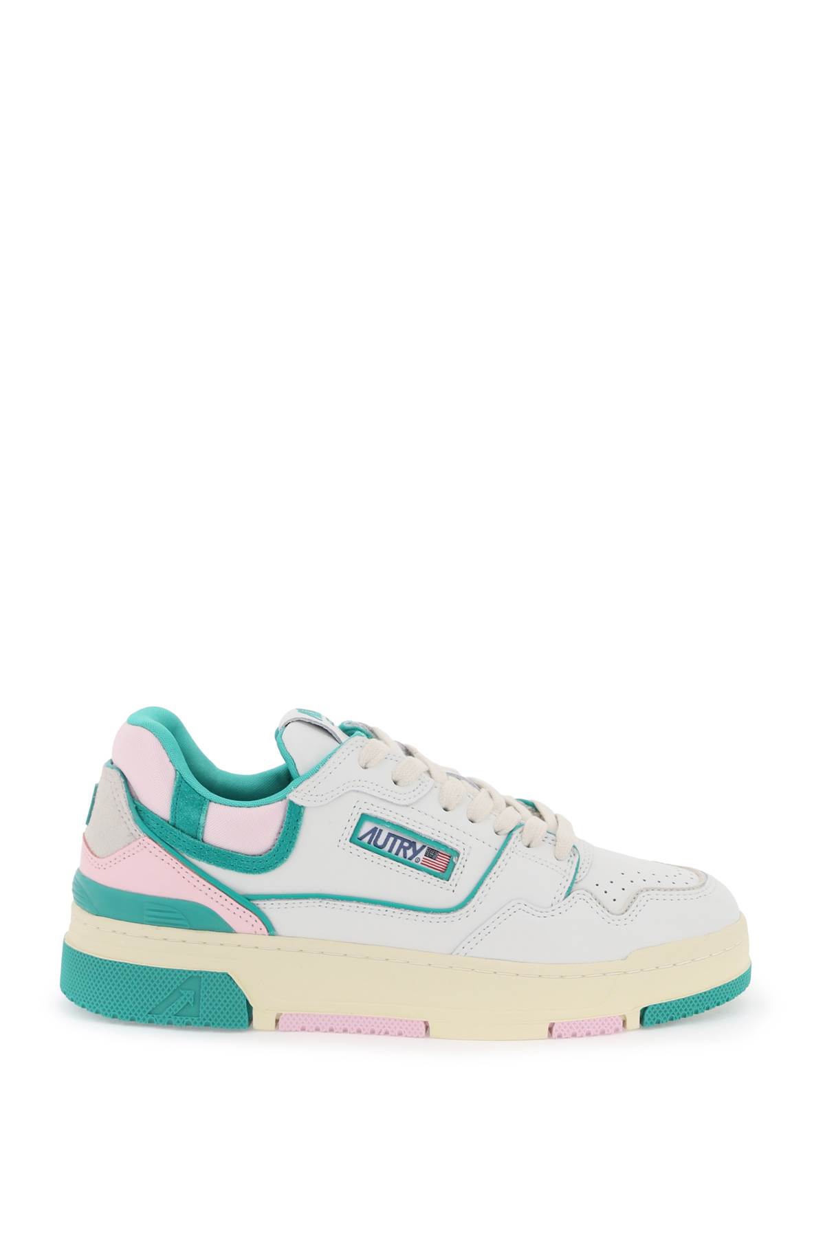 Clc Sneakers In White And Green Leather