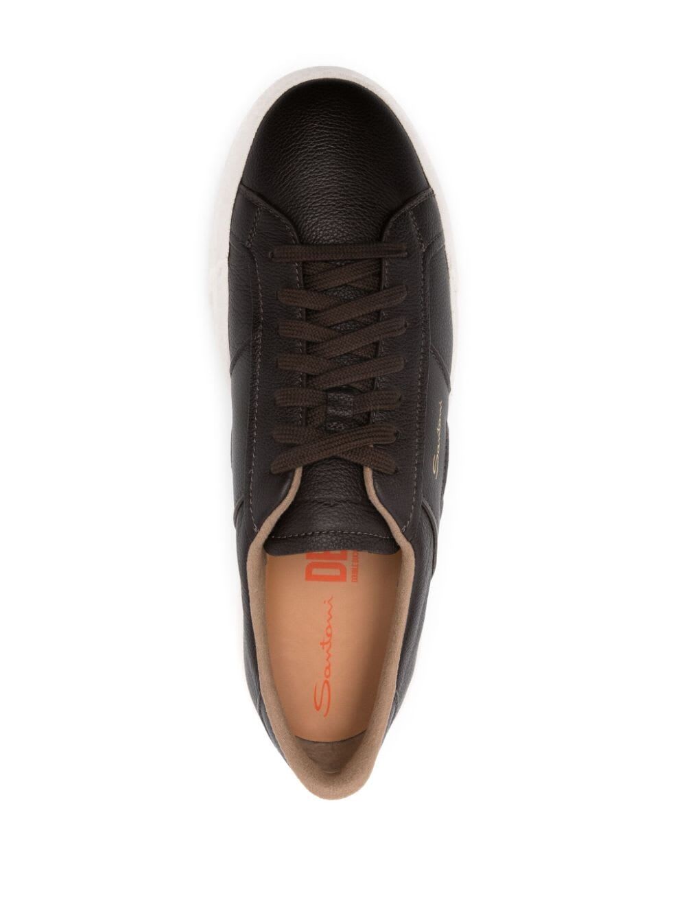 Shop Santoni Dbs Sneakers In Dark Brown