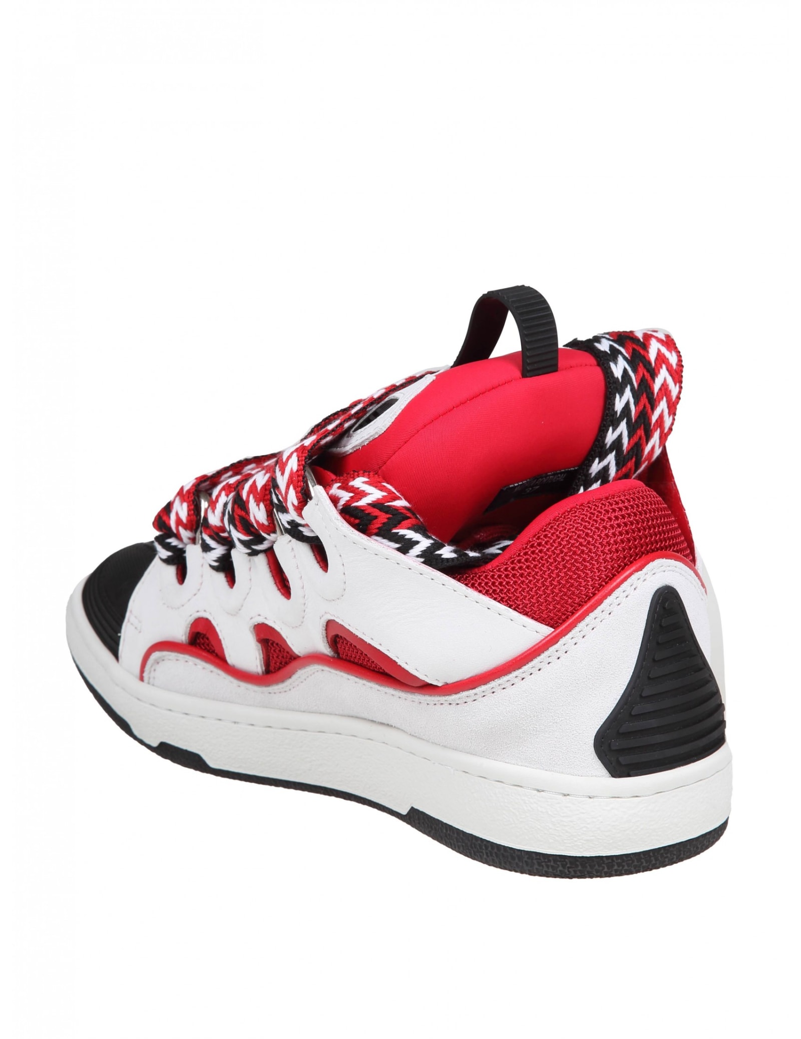 Shop Lanvin Curb Sneakers Curb Sneakers In White And Red Leather And Suede In Red/white