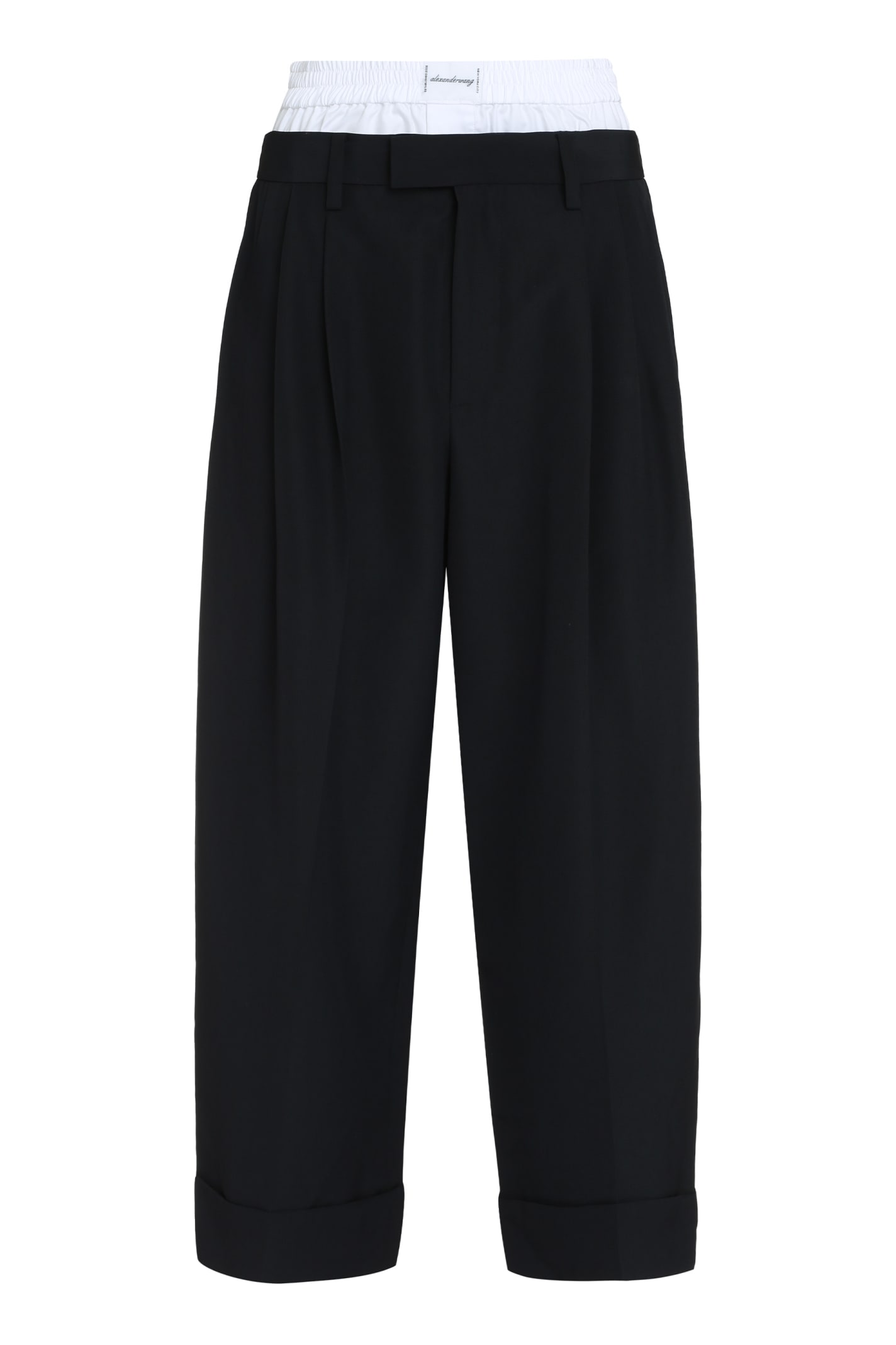 Shop Alexander Wang Wool Blend Trousers In Black