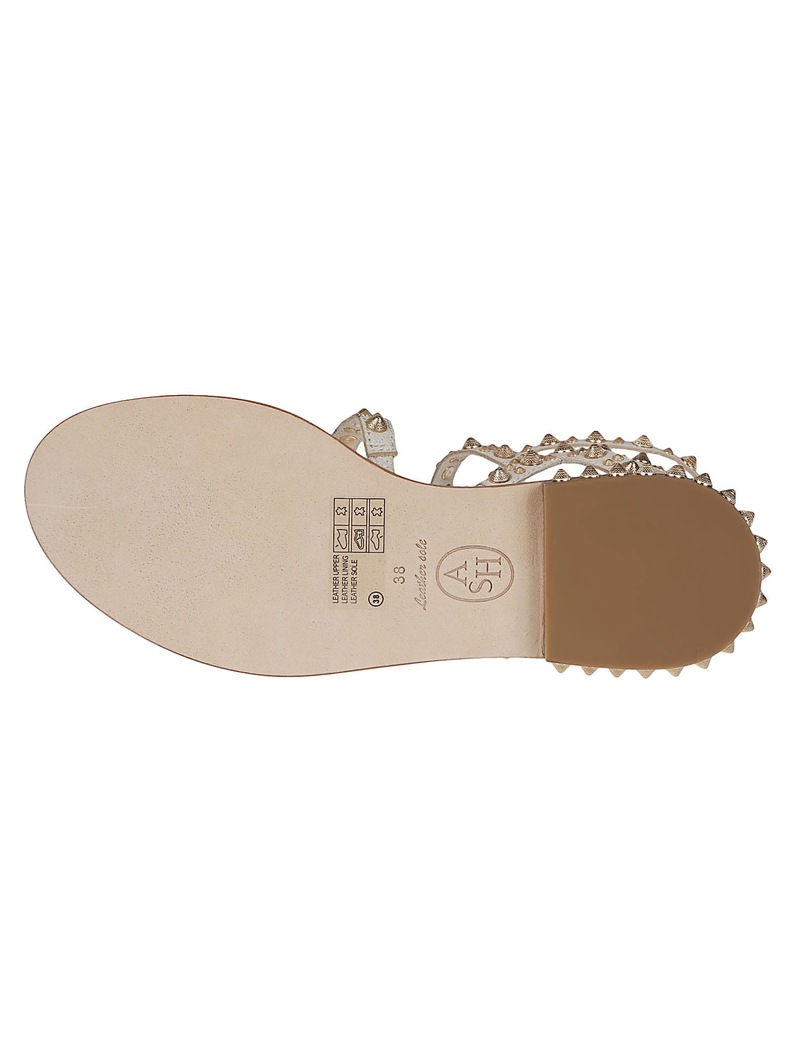 Shop Ash Pepsy Sandals In Beige/white/ariel Gold