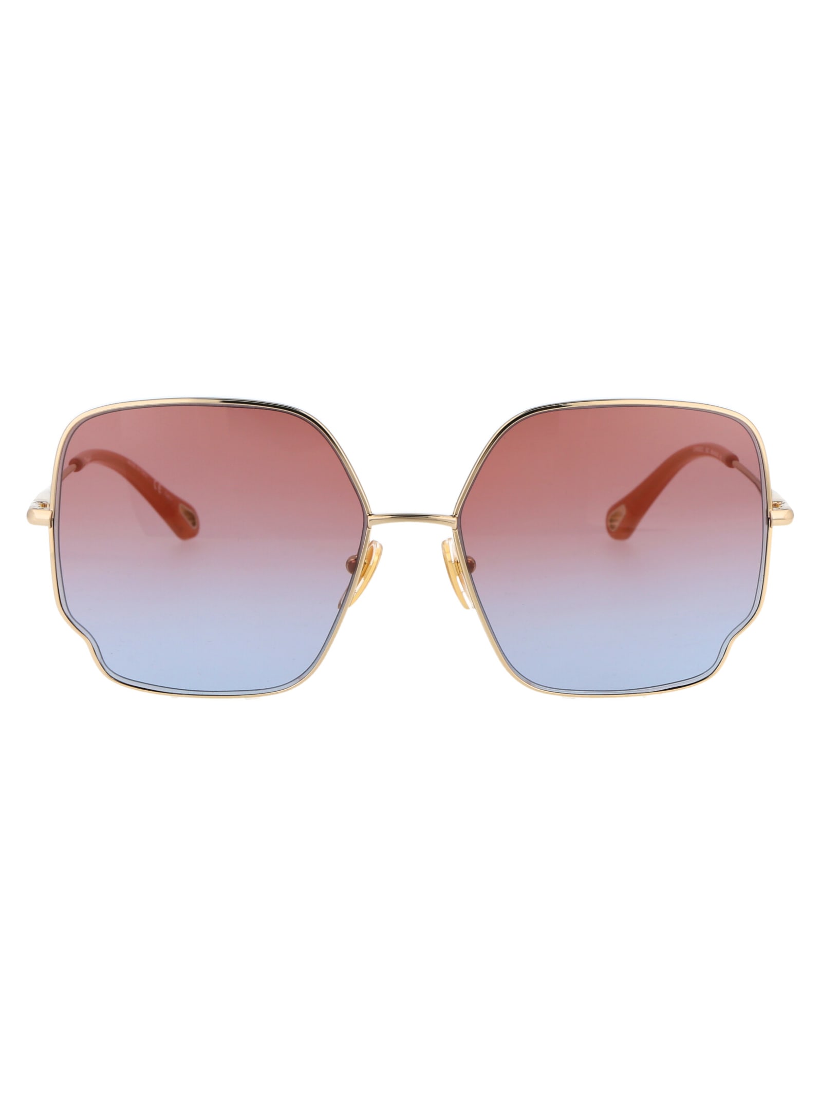 Shop Chloé Ch0092s Sunglasses In 002 Gold Gold Red
